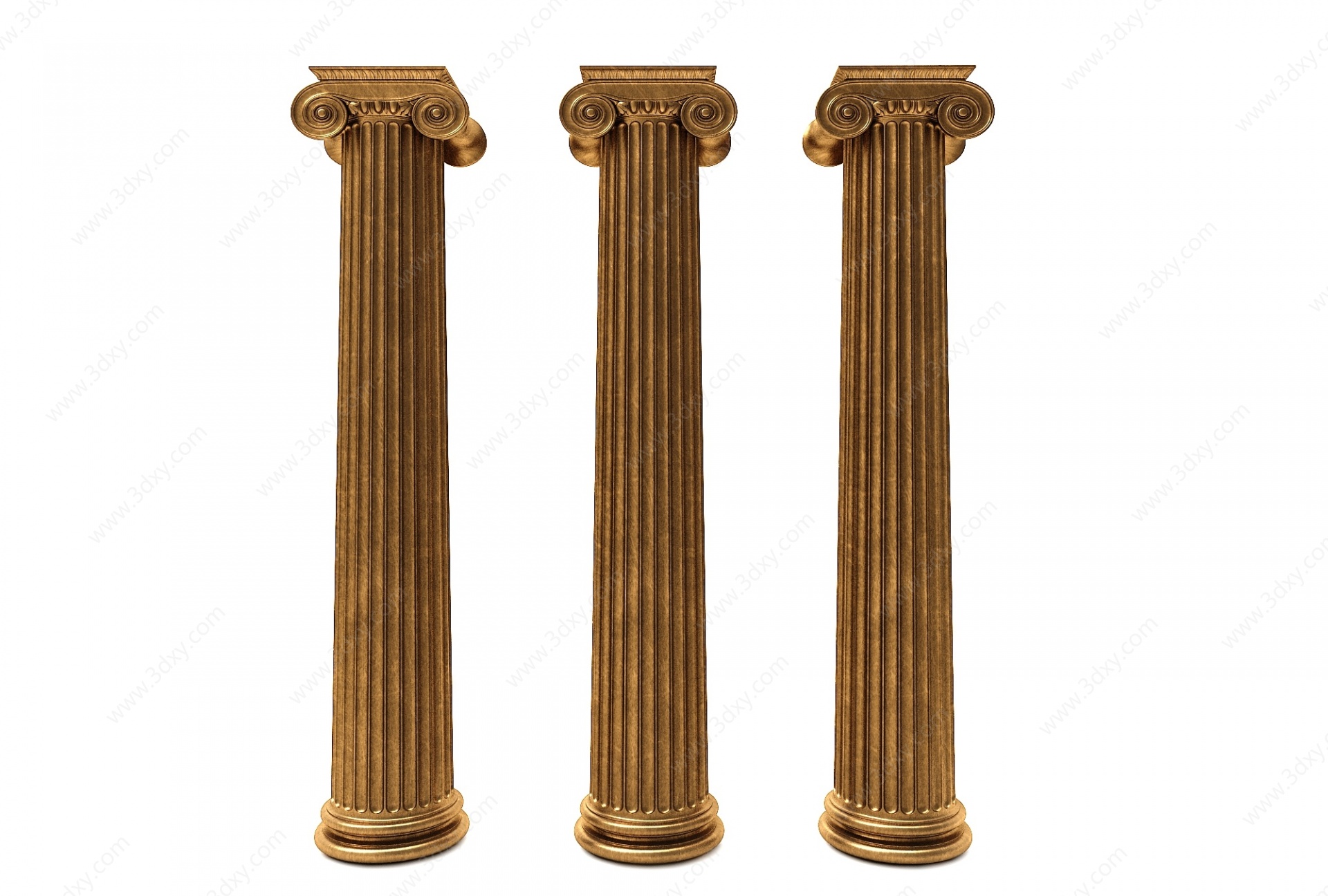 现代风格金色柱子3D模型