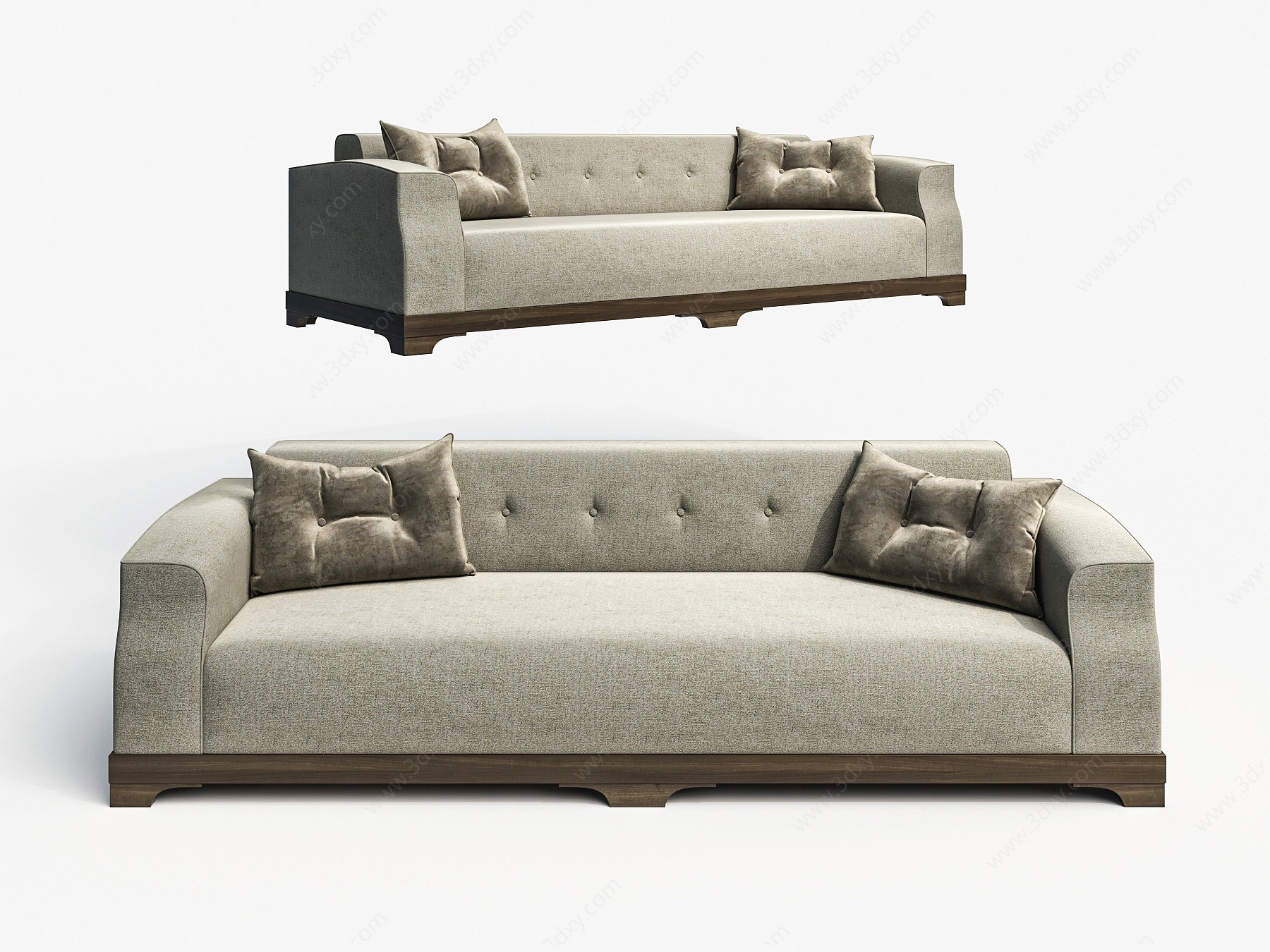 现代简约双人沙发3D模型