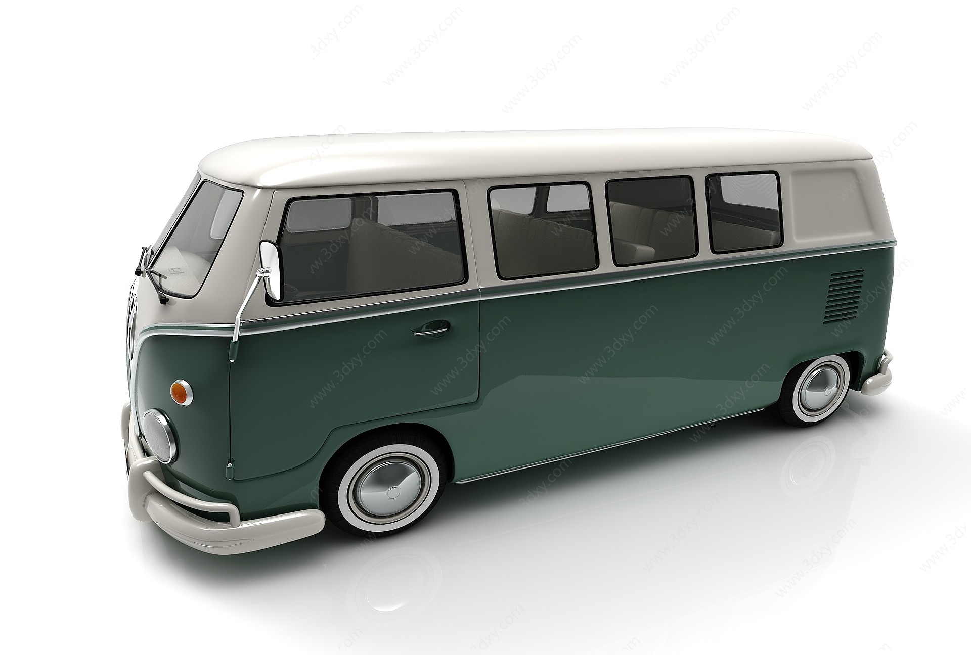 现代风格巴士汽车3D模型