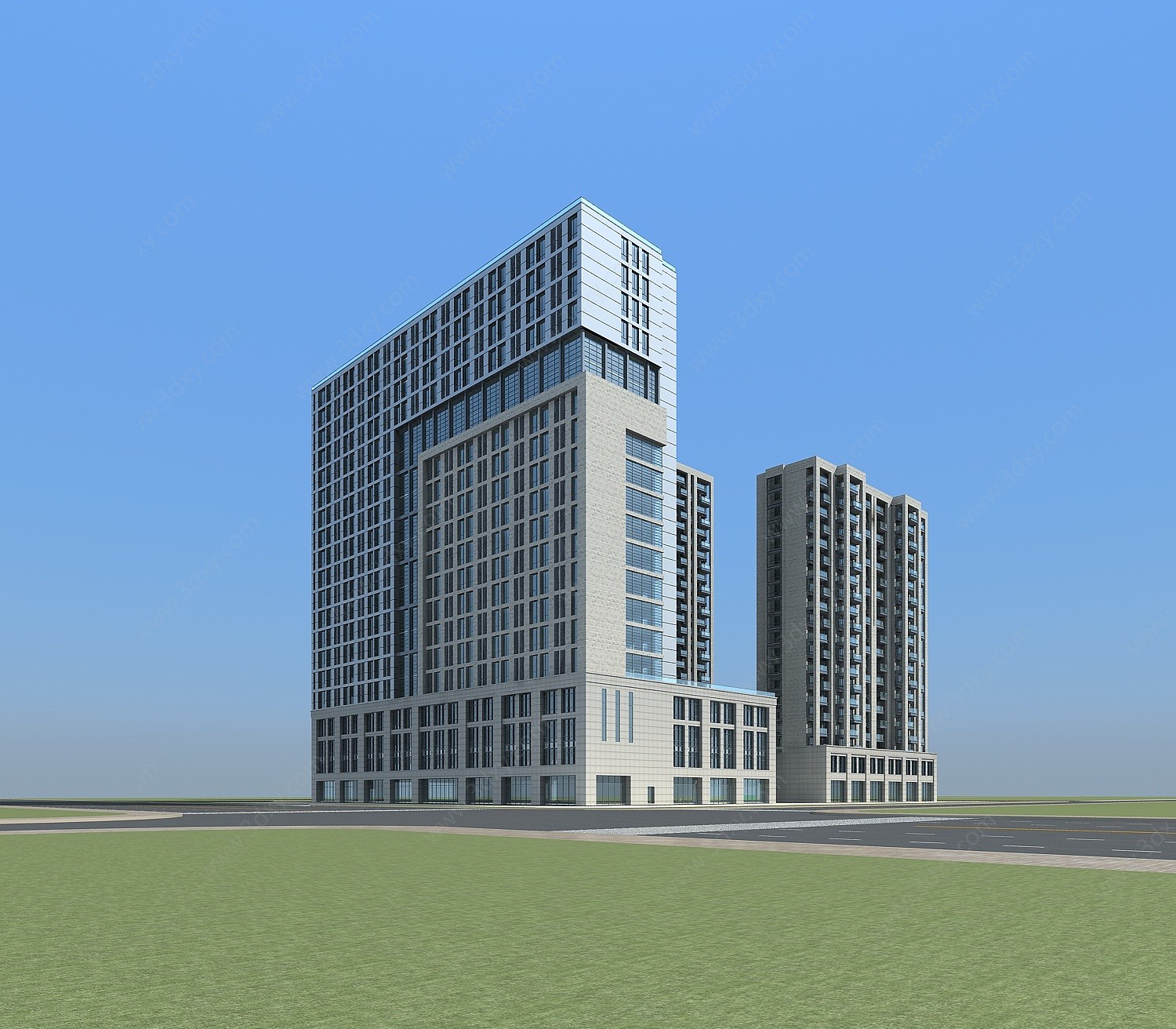 现代厂房办公楼3D模型