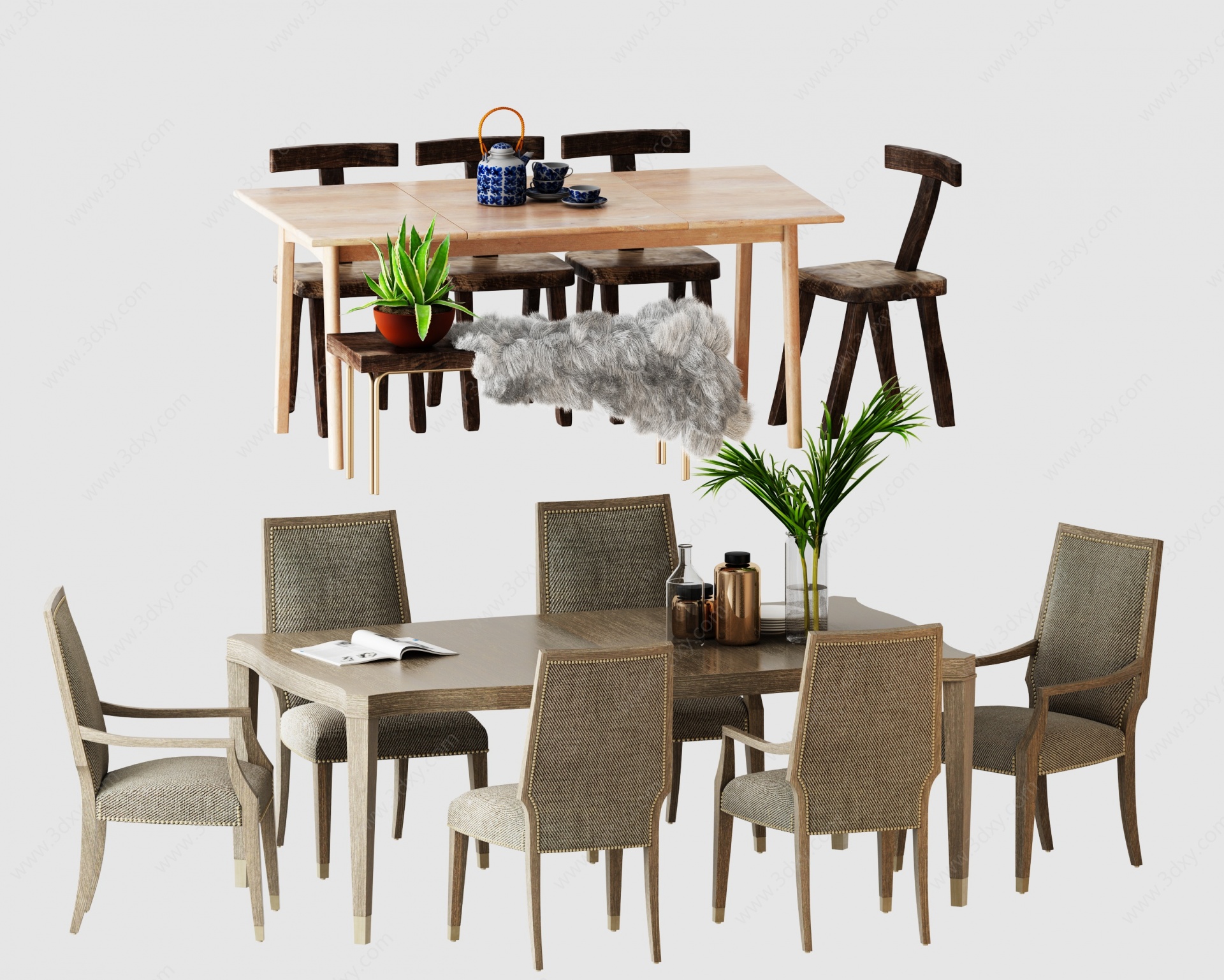 北欧餐桌椅3D模型