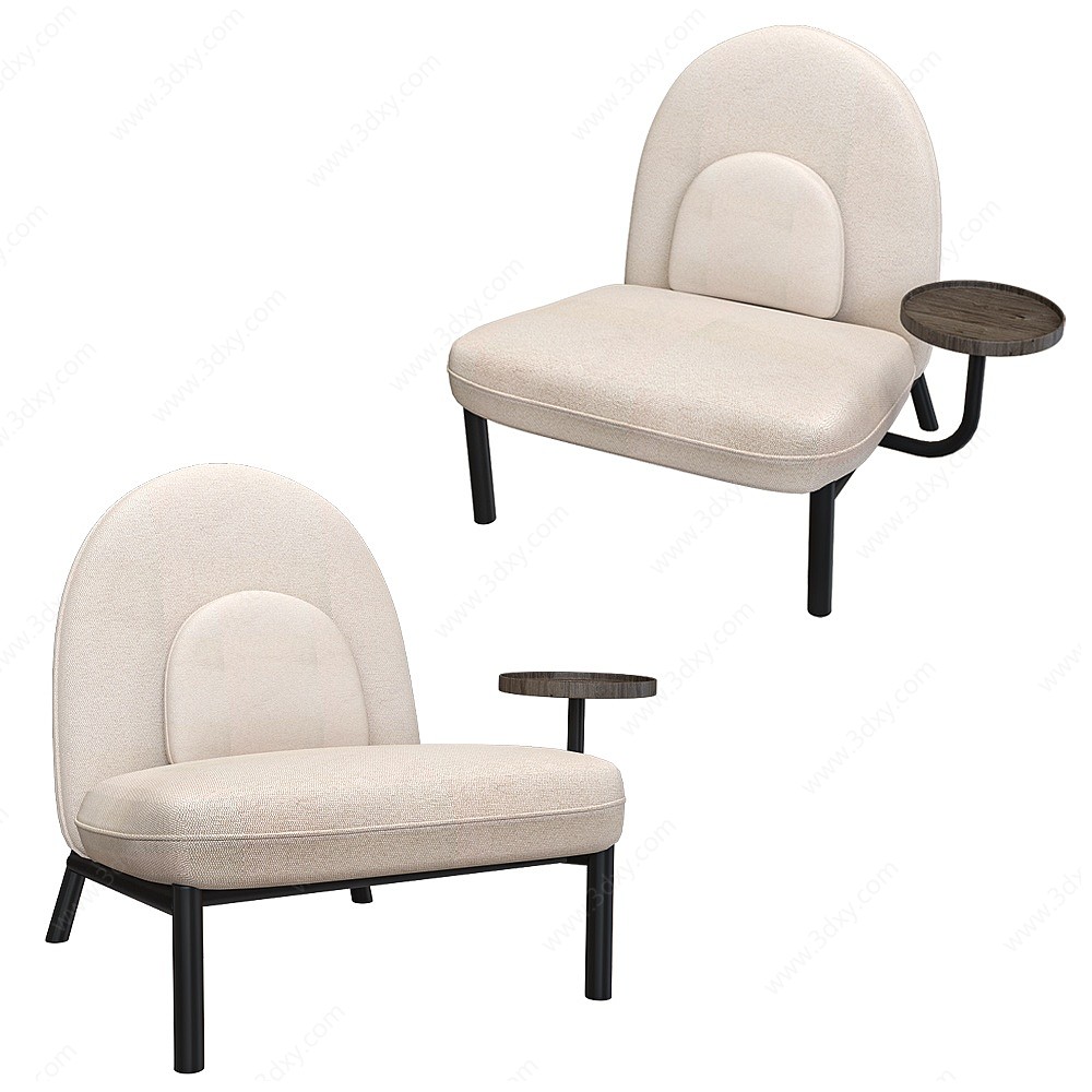休闲椅边几组合椅3D模型