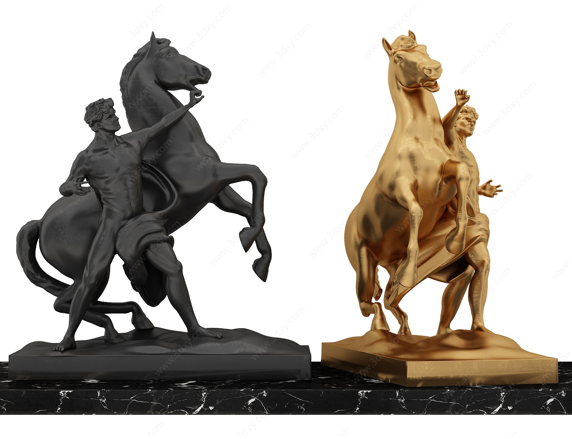新古典雕塑战马雕塑3D模型