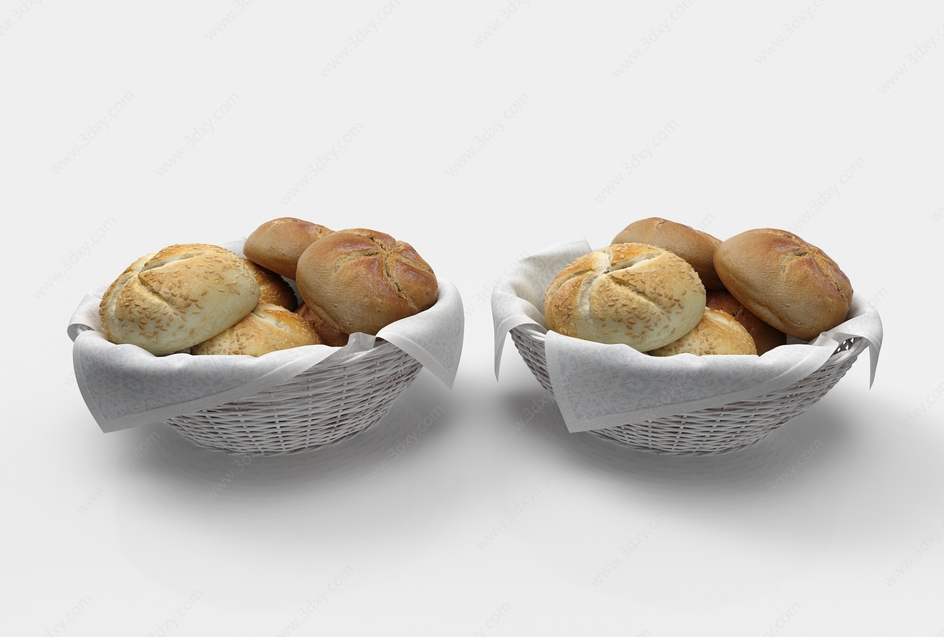 现代风格食物点心面包3D模型
