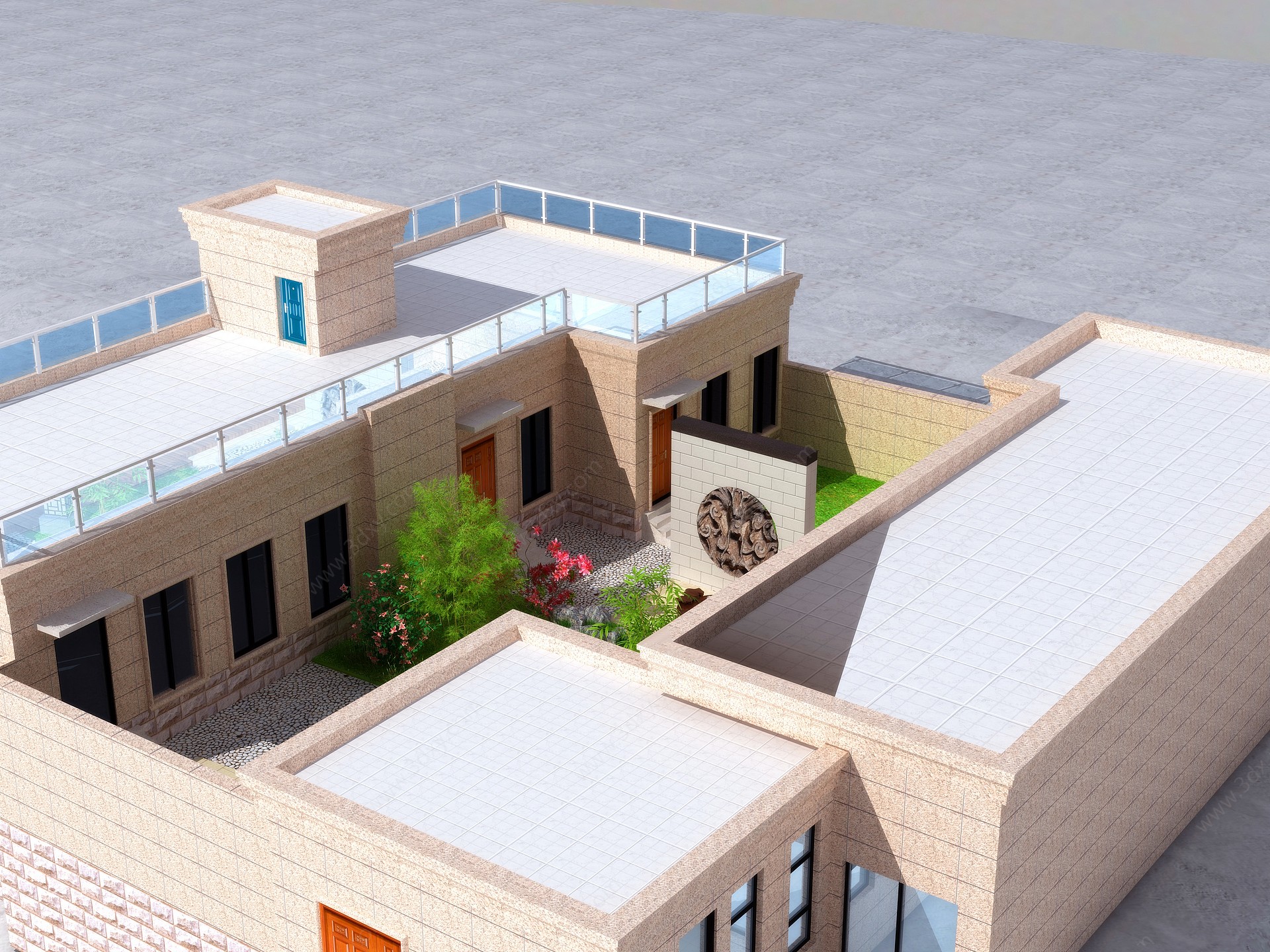 室外别墅建筑3D模型