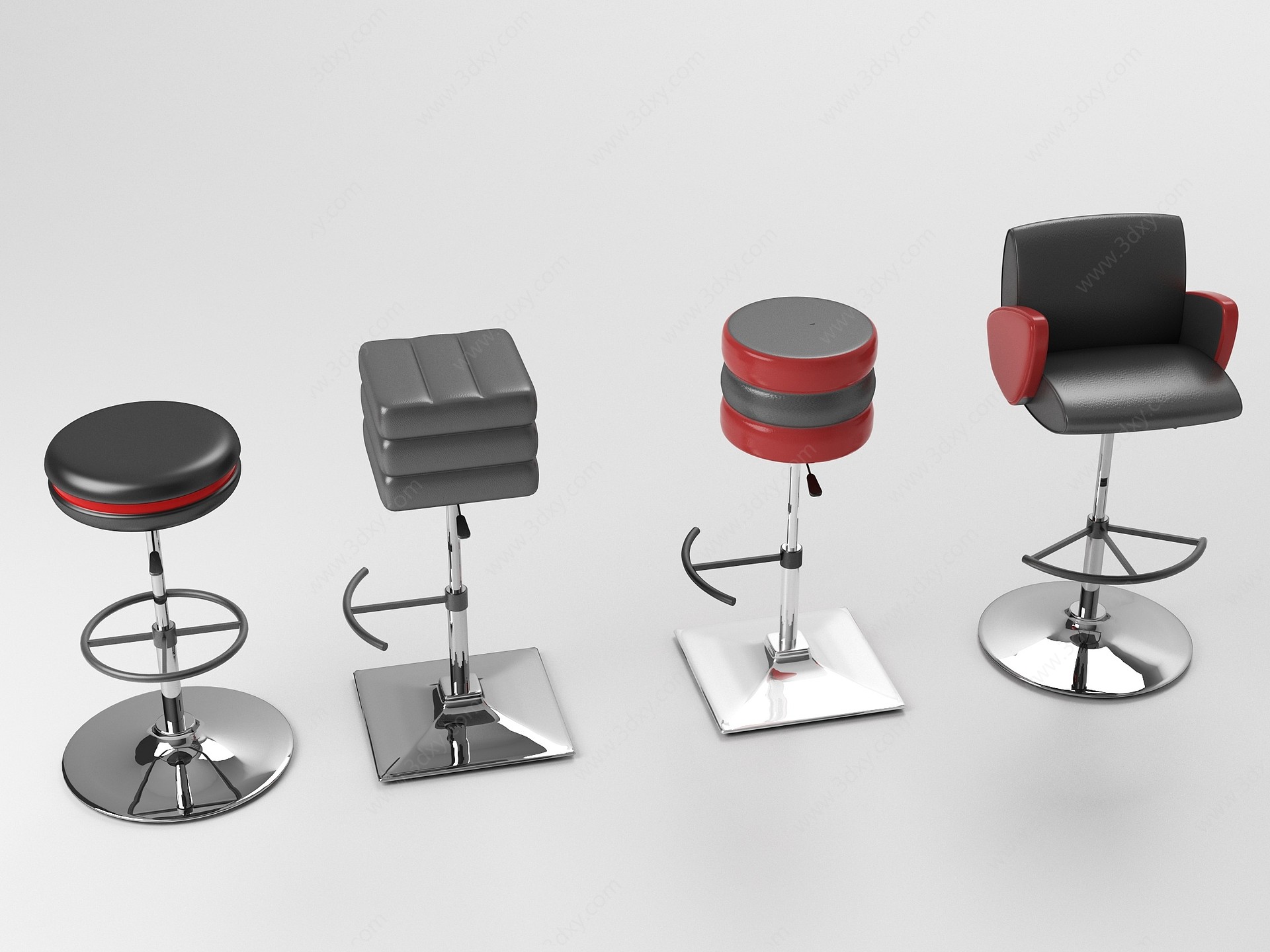 现代风格吧椅高脚凳3D模型