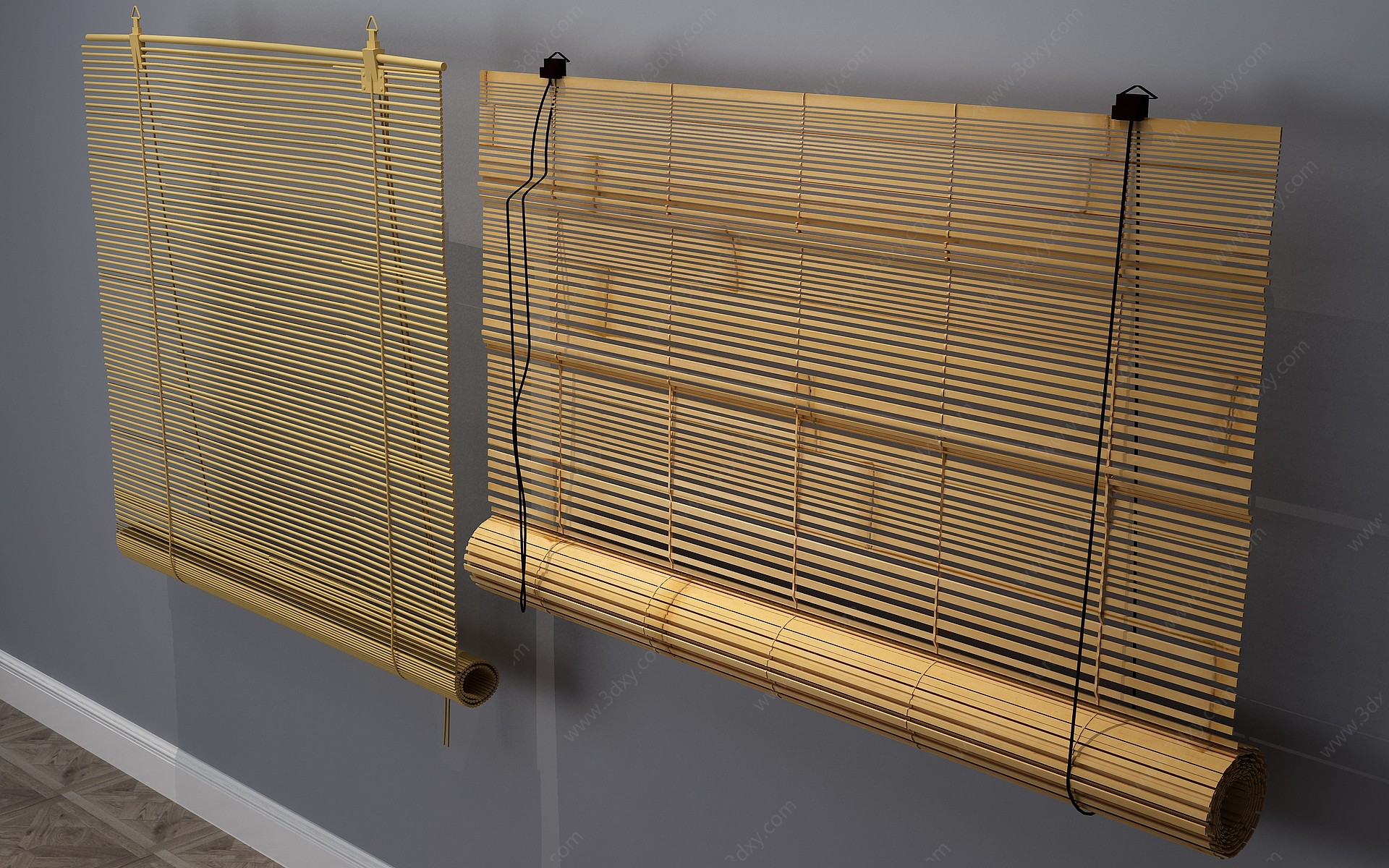 现代竹帘挂帘隔帘3D模型