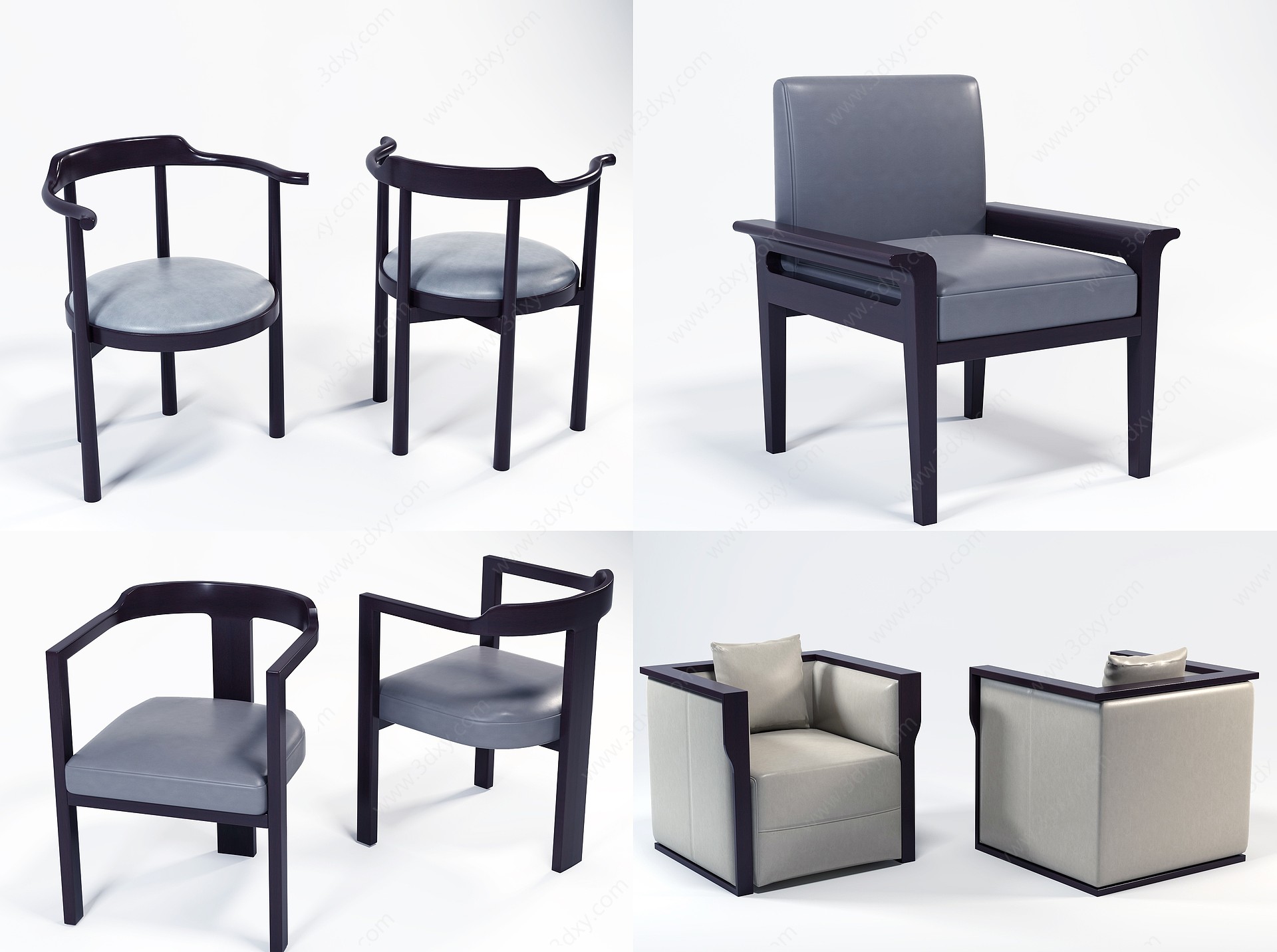 新中式单椅3D模型