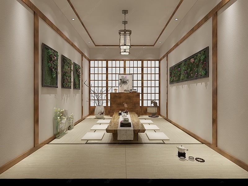 日式餐厅餐饮空间3D模型
