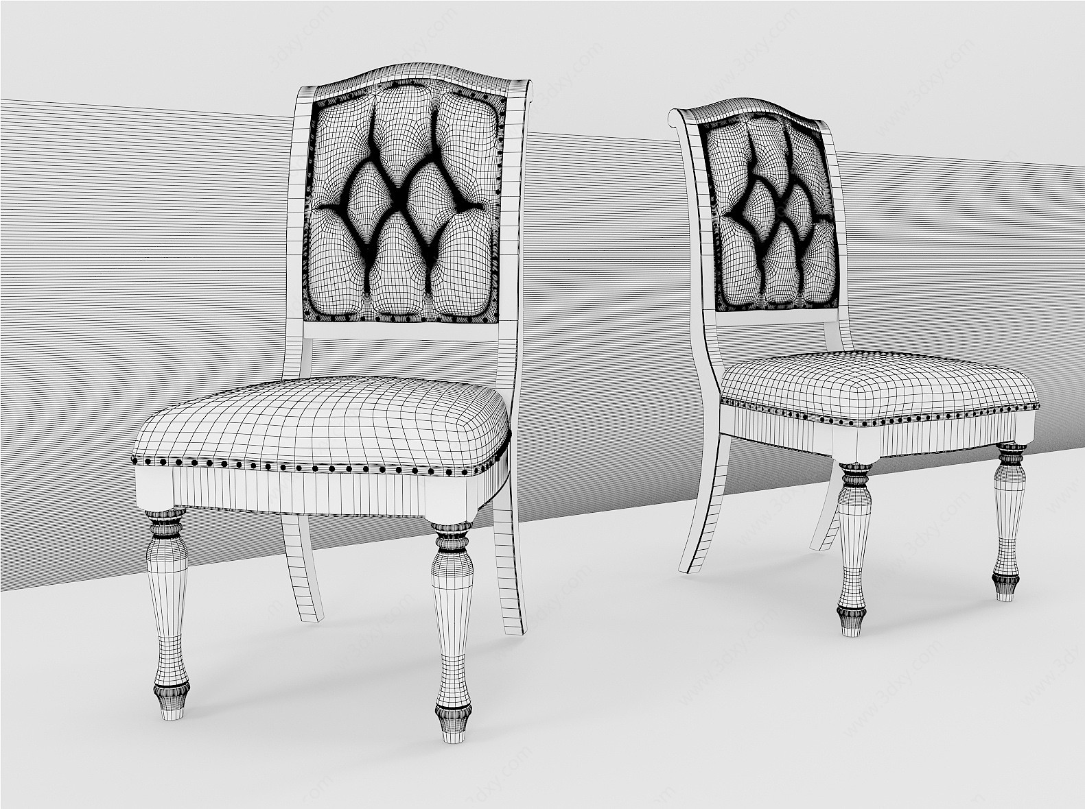 欧式客厅餐椅3D模型