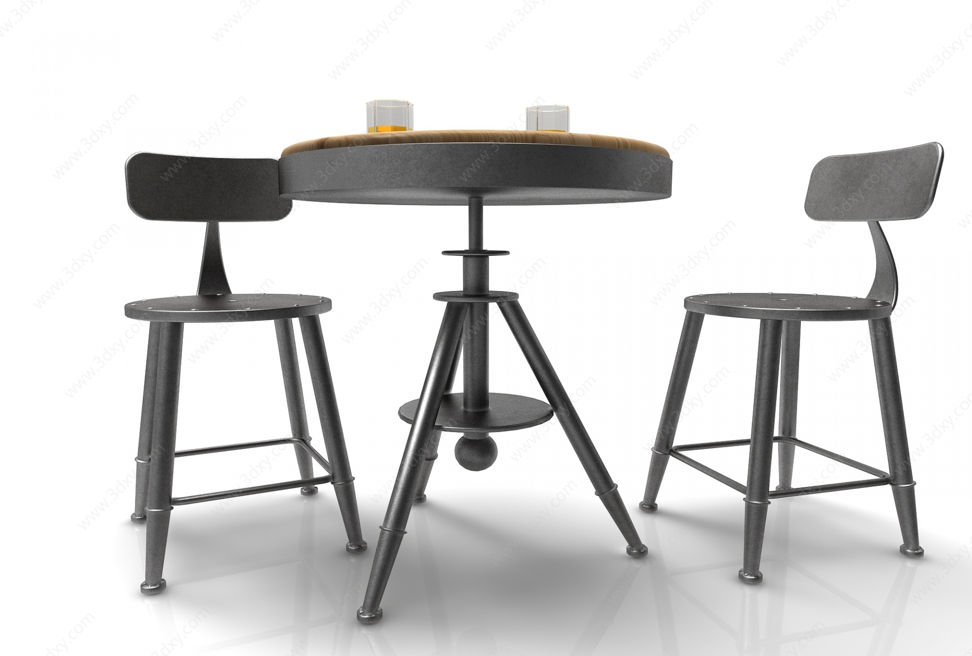现代风格吧台桌椅3D模型