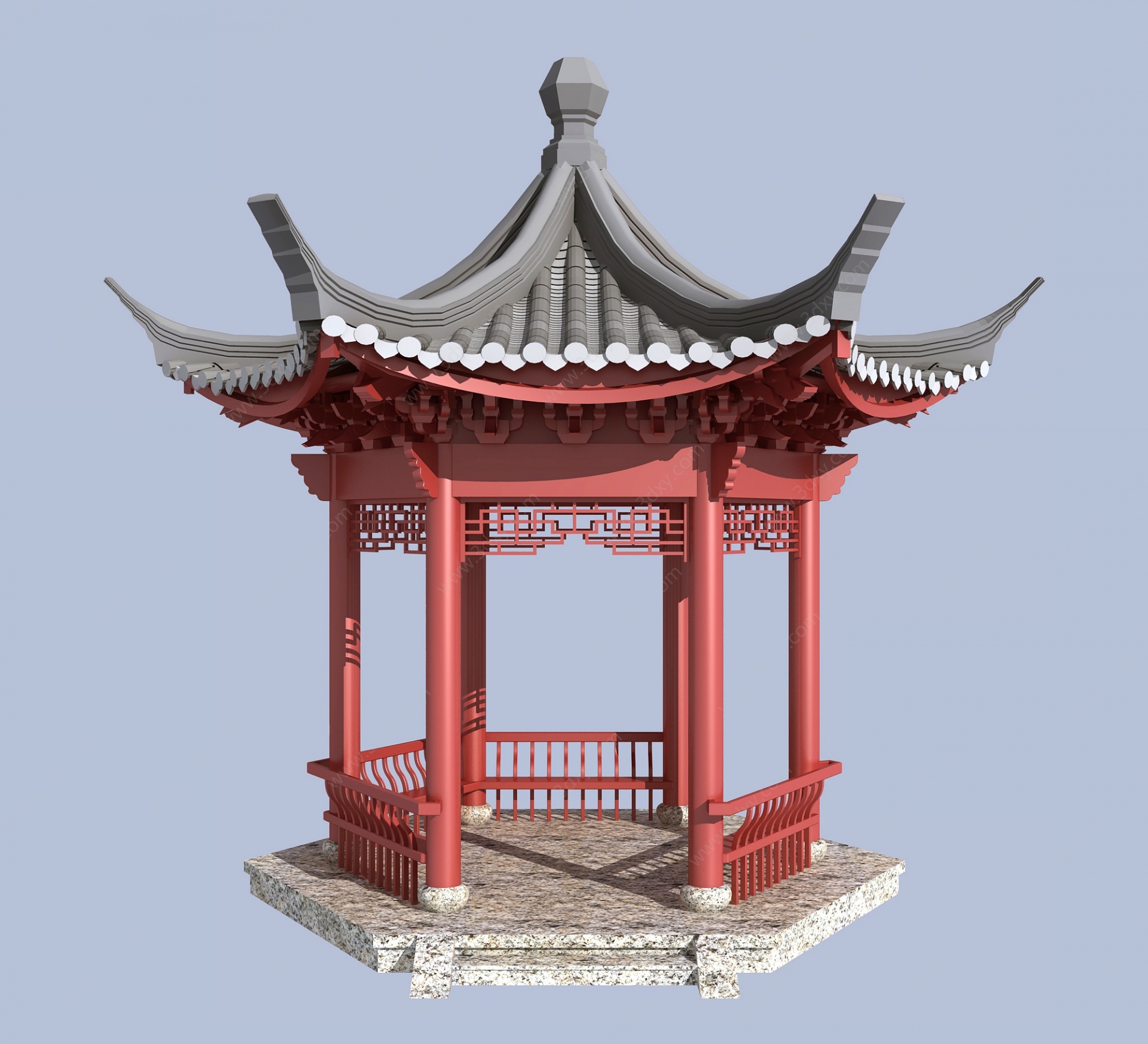 亭子中式古建凉亭3D模型