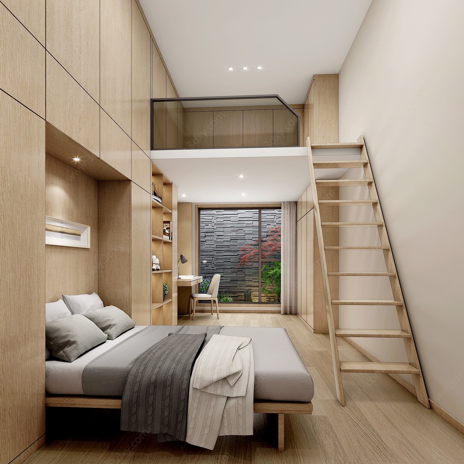 新中式单身公寓3D模型