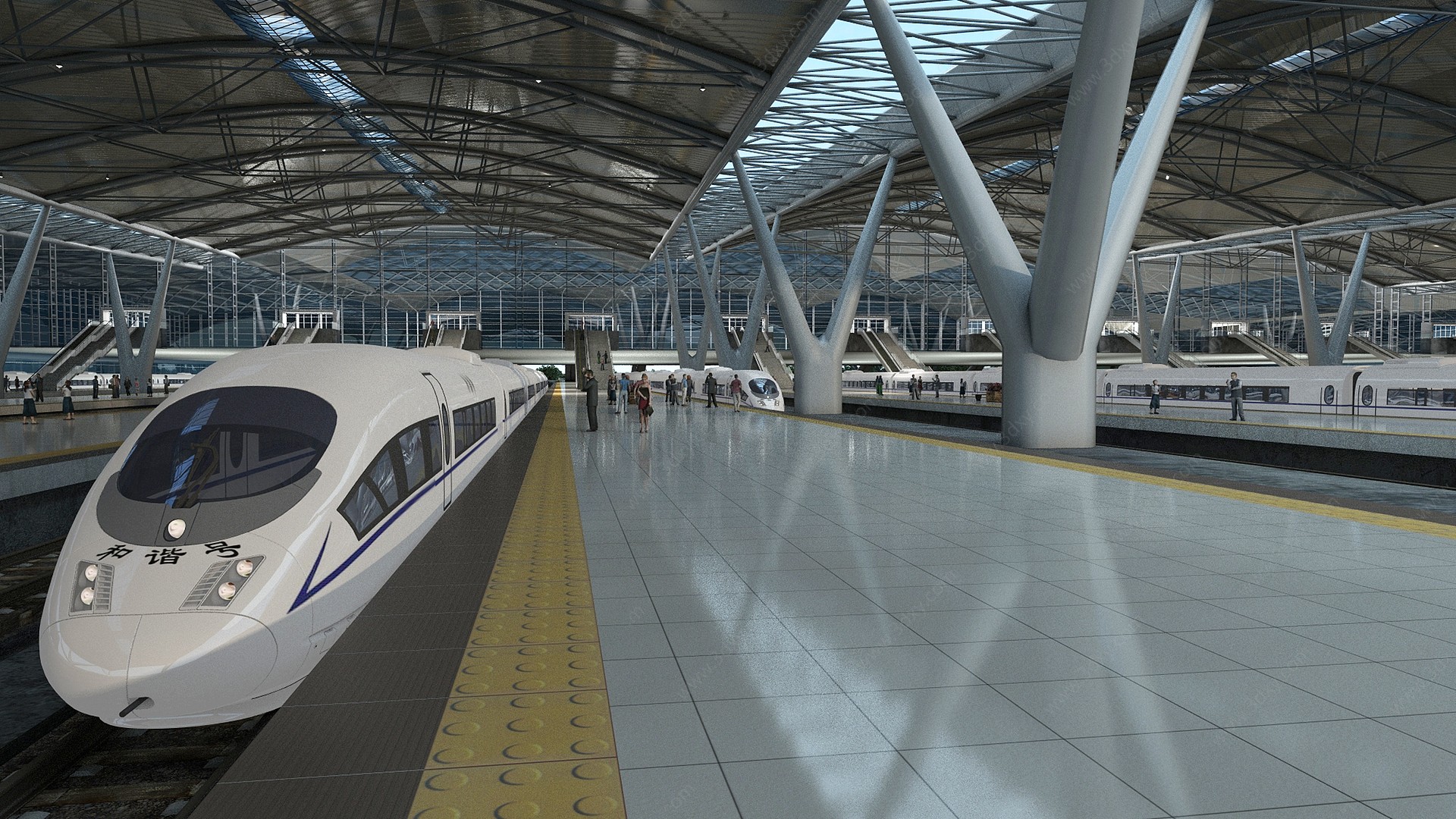 簡歐車站高鐵站北京站3D模型