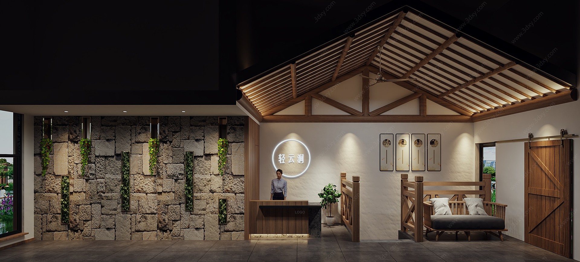 北欧民宿餐厅3D模型