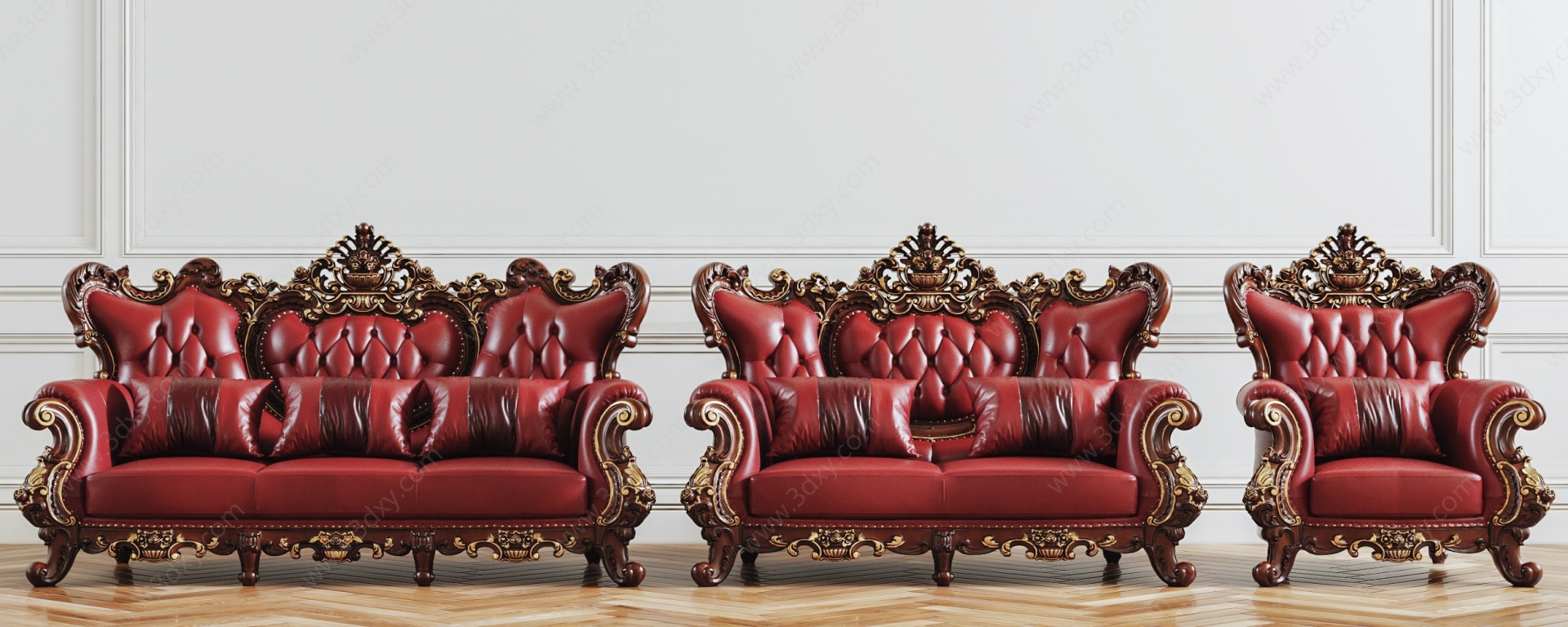 法式沙发组合3D模型