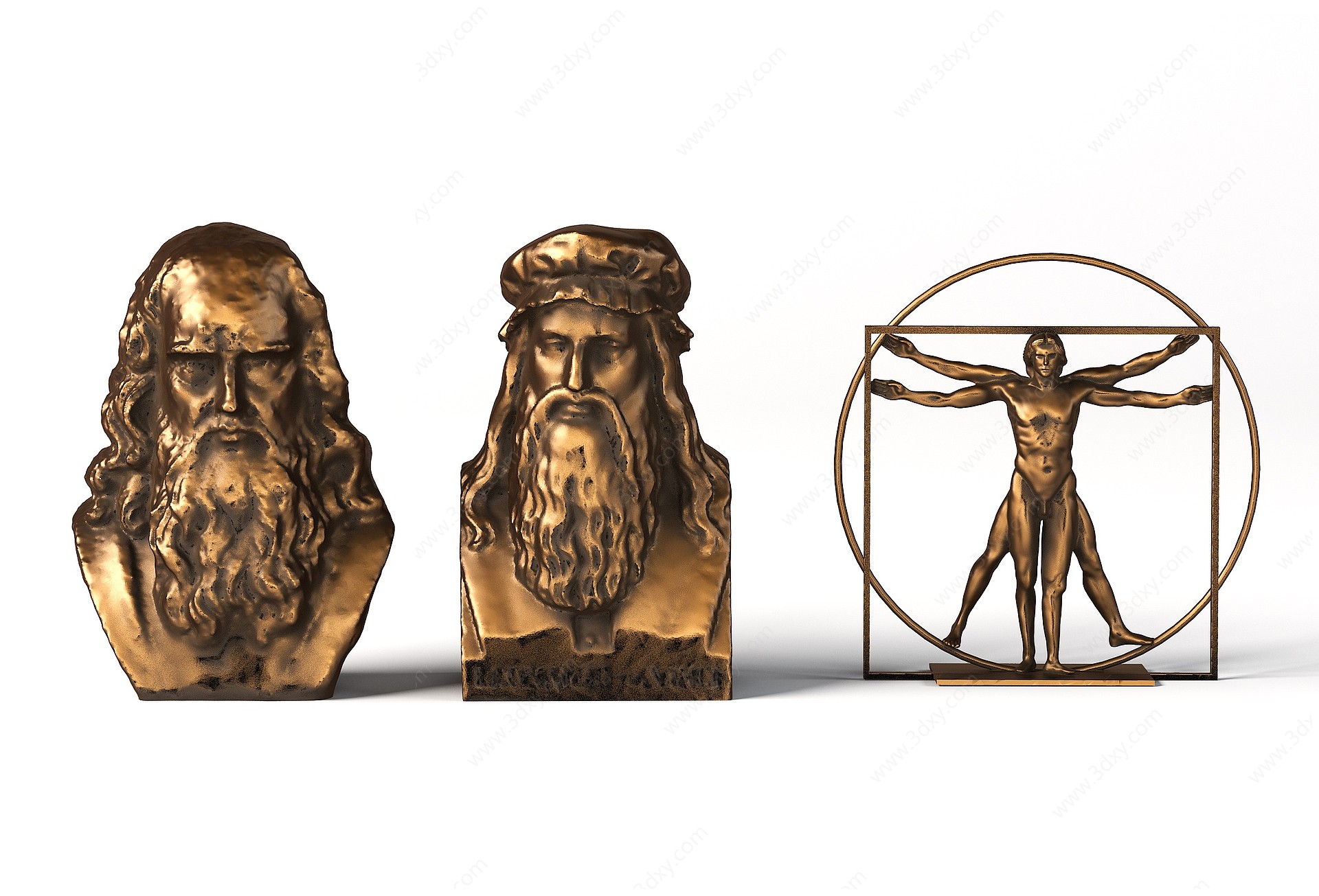简欧达尔文雕塑装饰摆件3D模型