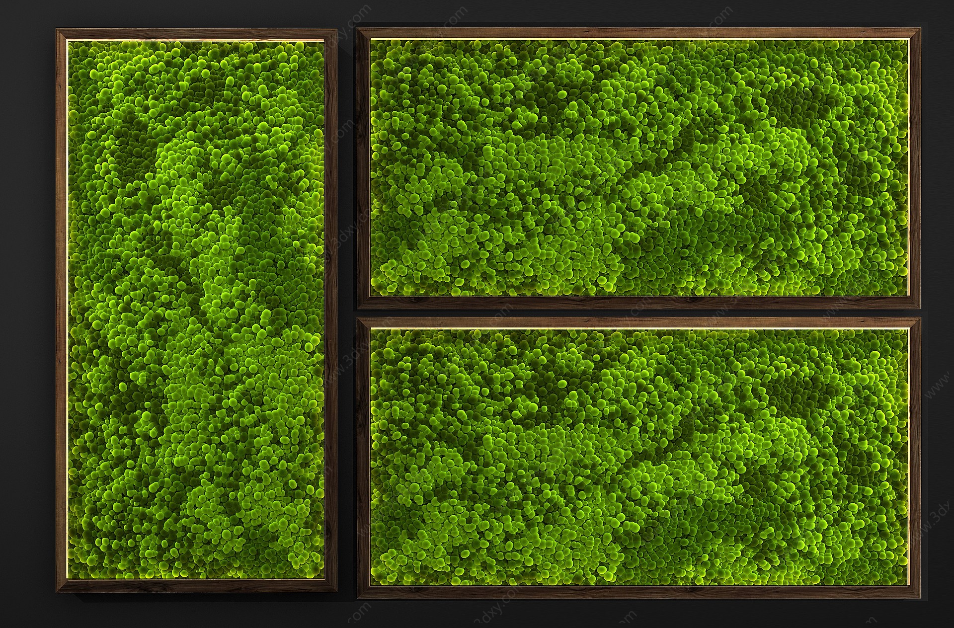 现代植物墙绿植背景墙3D模型