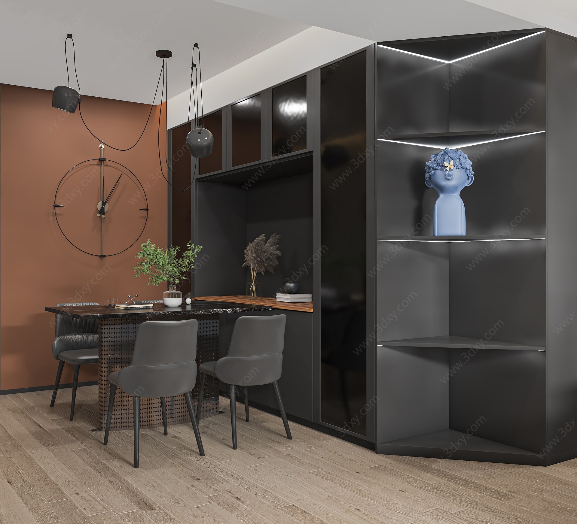 现代客餐厅起居室3D模型