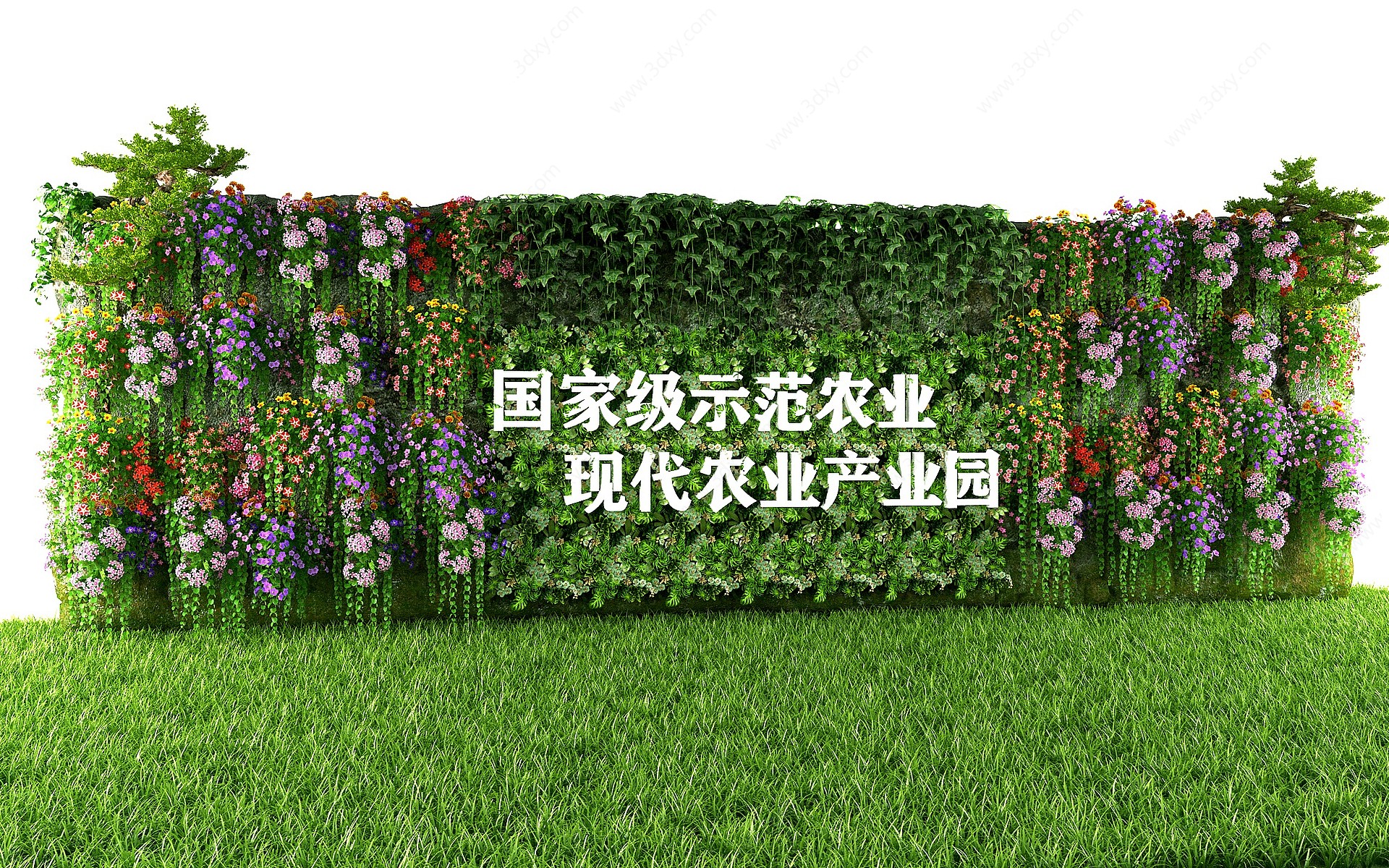 植物墙,绿植背景墙3D模型