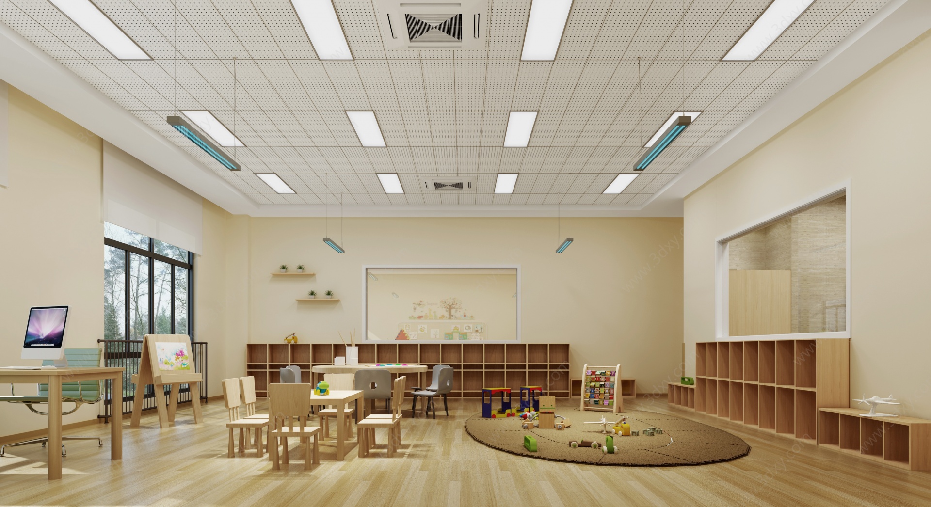 现代小学校教师区3D模型