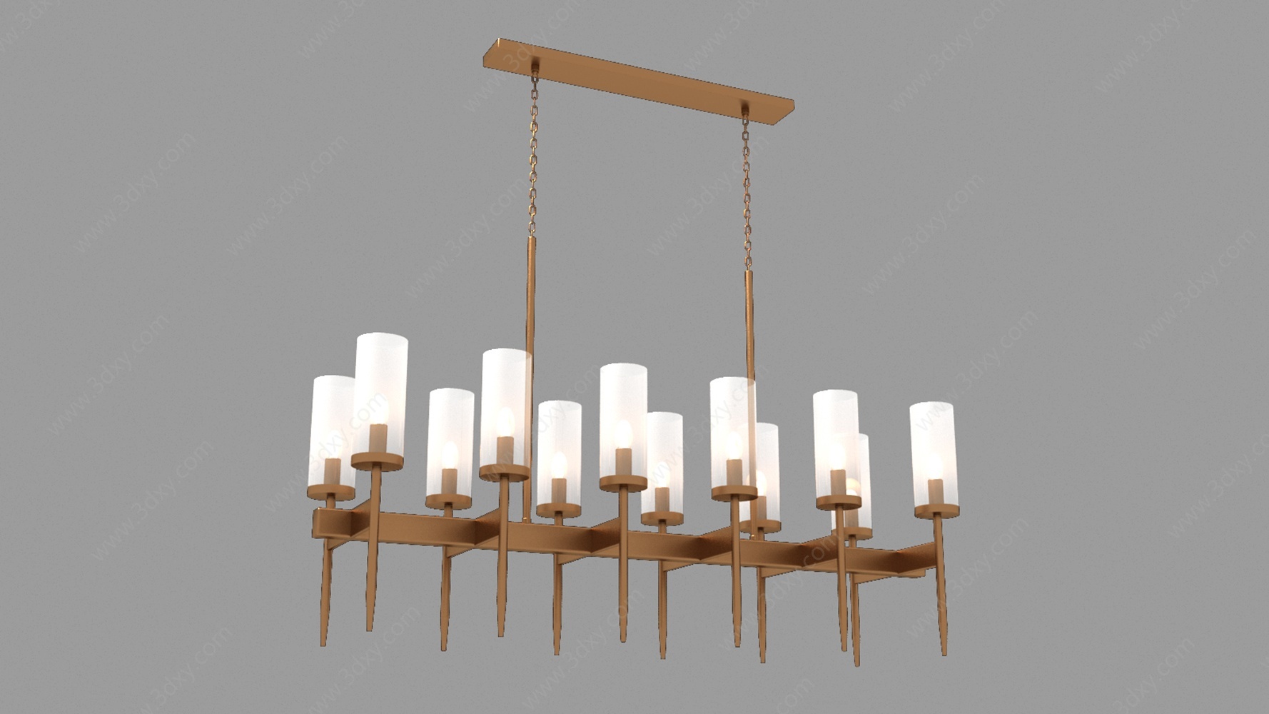 现代餐厅公共空间吊灯3D模型