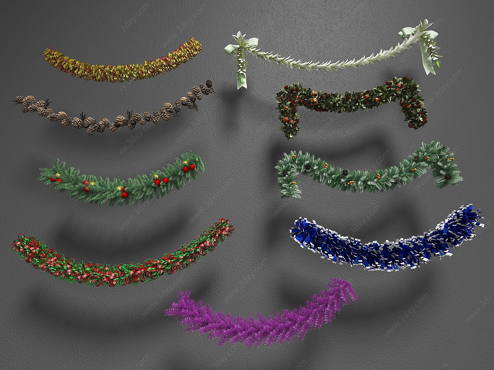 圣诞节彩带装饰品摆件礼物3D模型