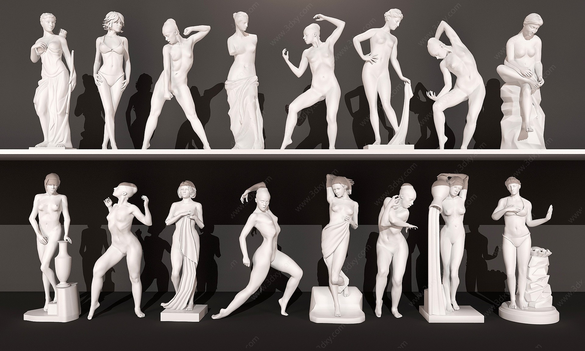 古典人物雕塑3D模型