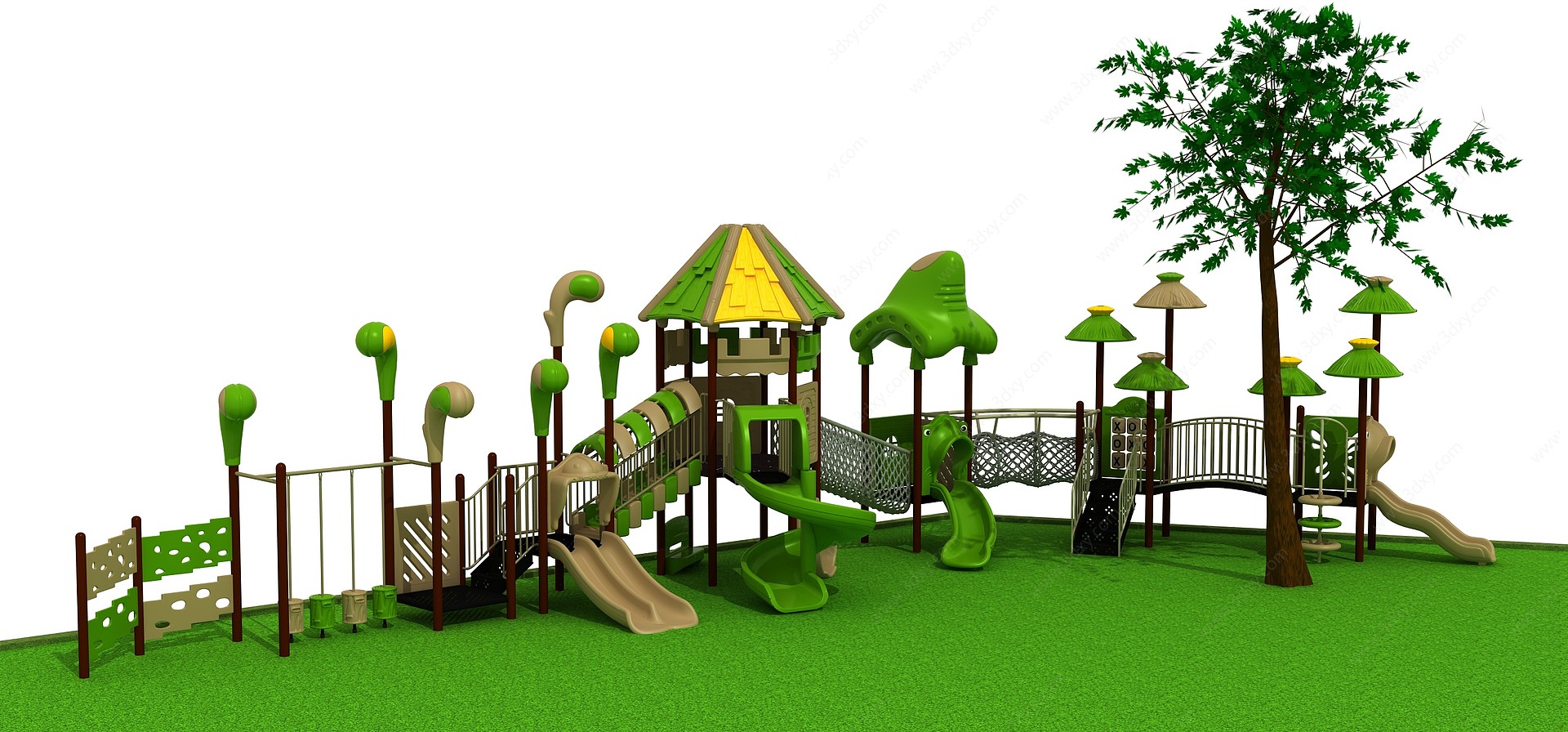 大型玩具儿童滑梯儿童乐园3D模型