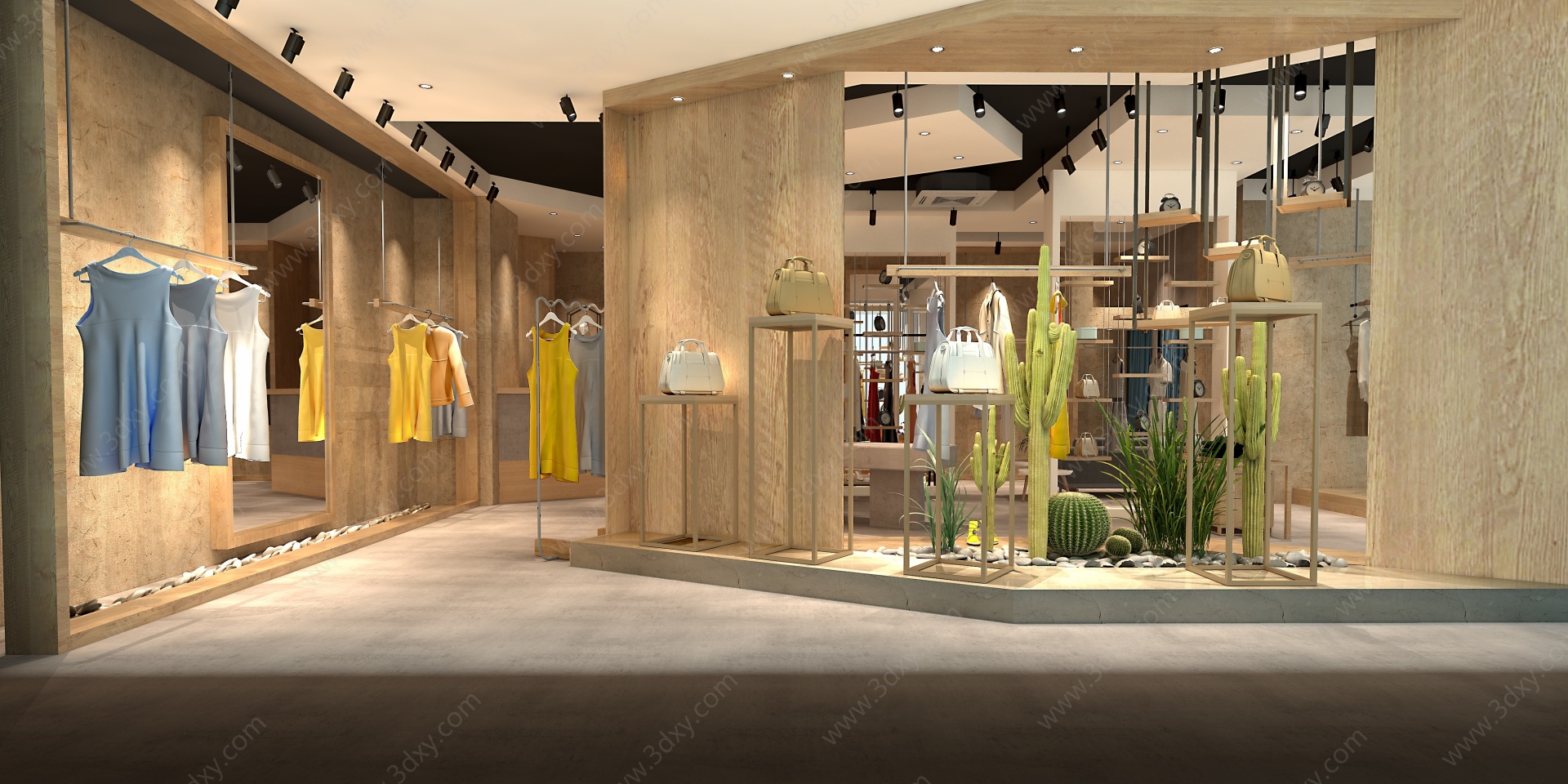 日式工业风日式风格服装店3D模型