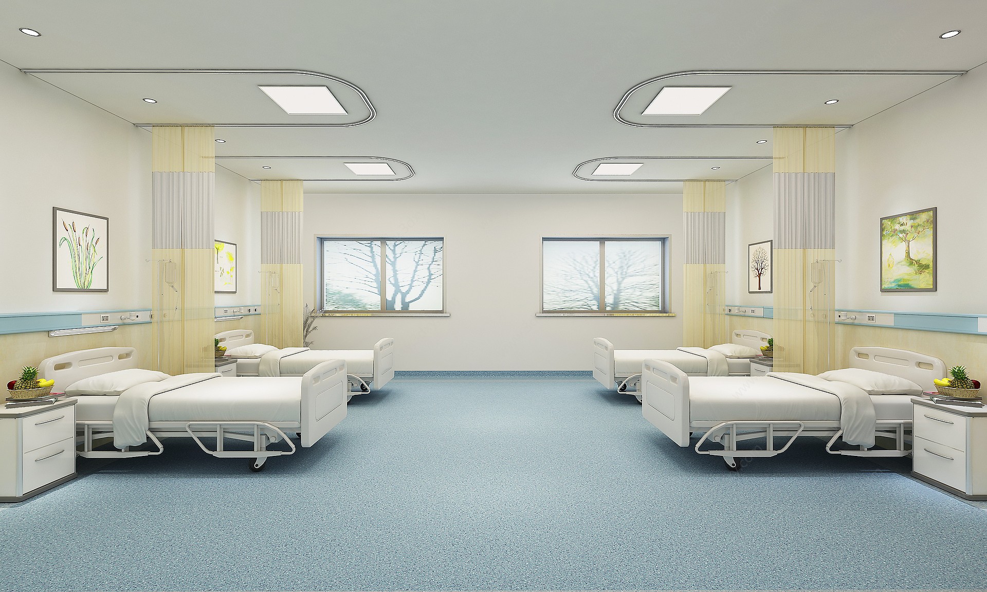 现代医院病房3D模型