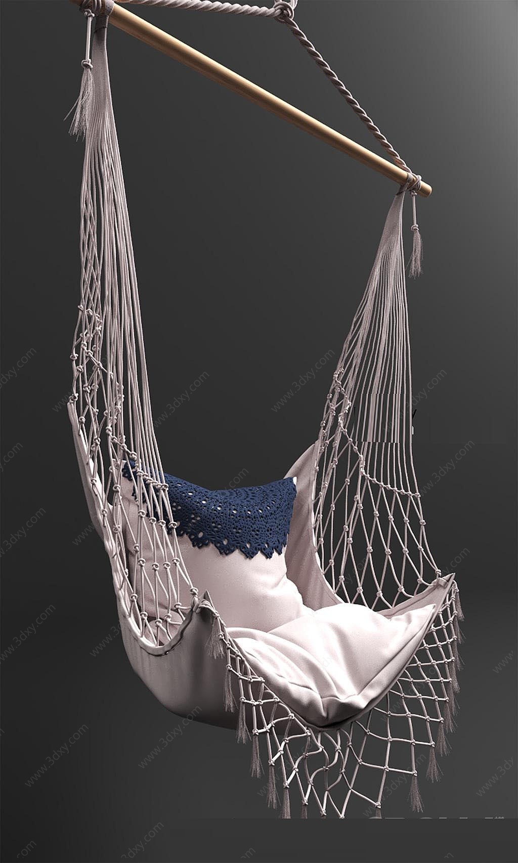 日式吊床休闲吊椅3D模型