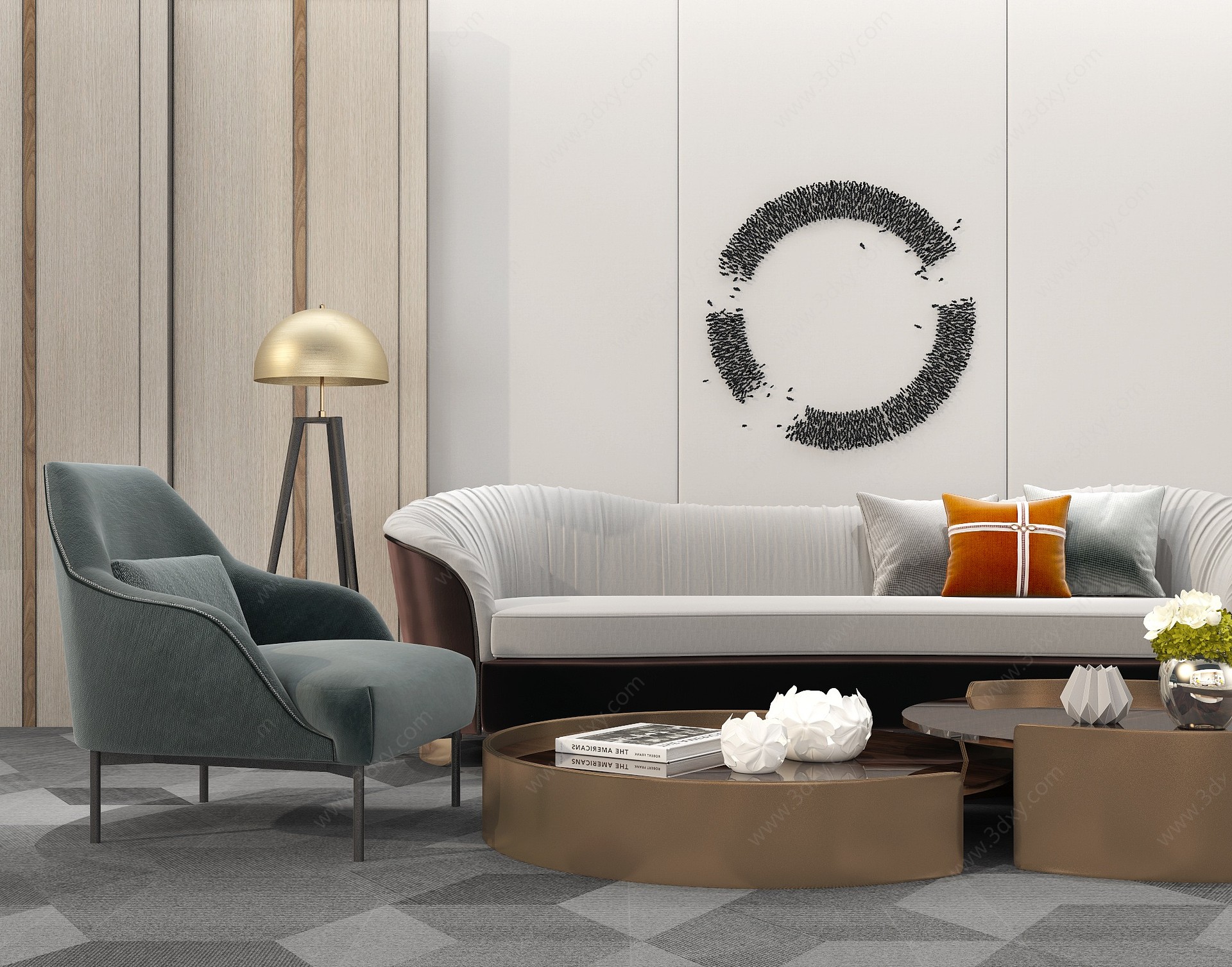 新古典沙发组合3D模型