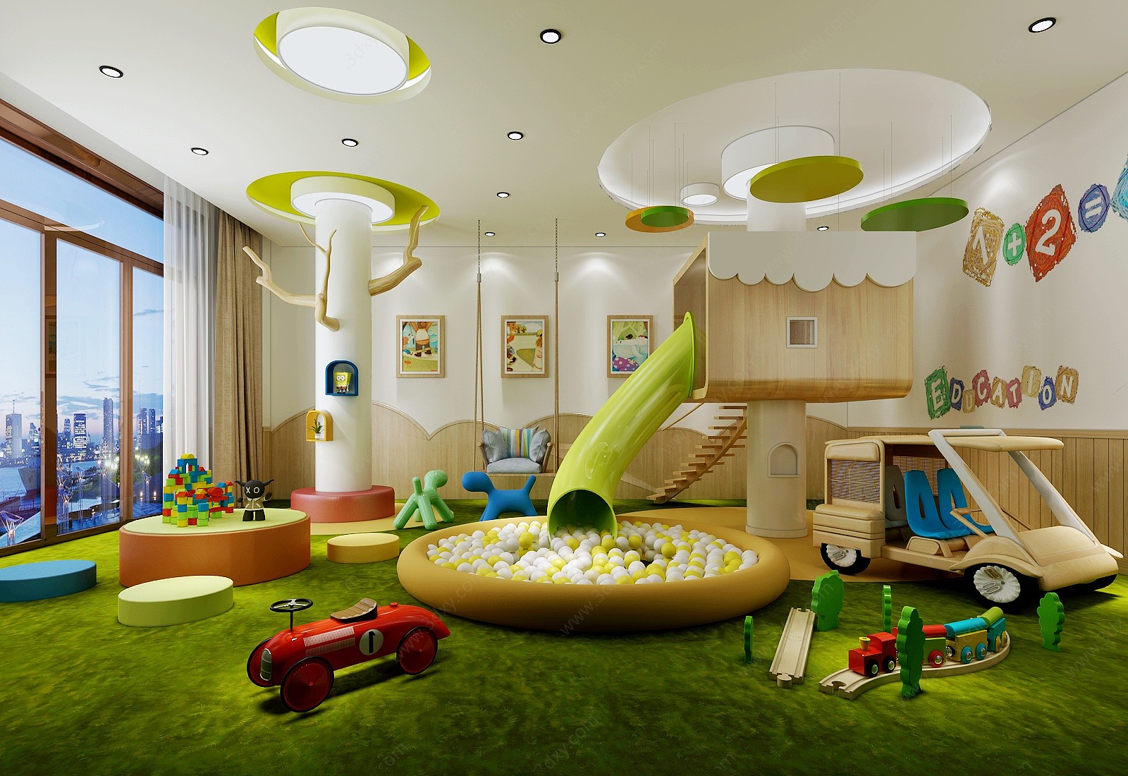 现代幼儿园淘气堡3D模型