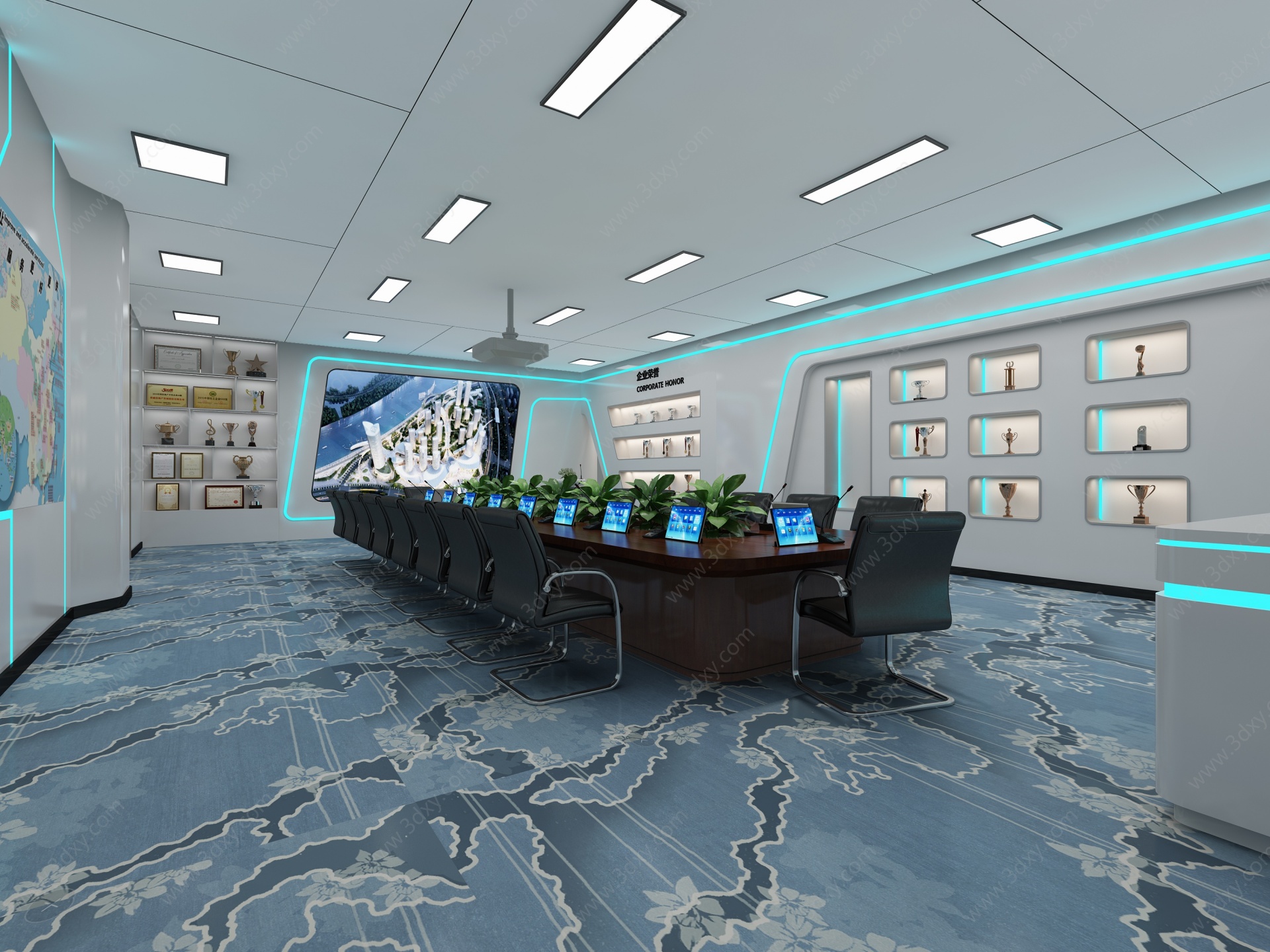 现代会议室报告厅3D模型