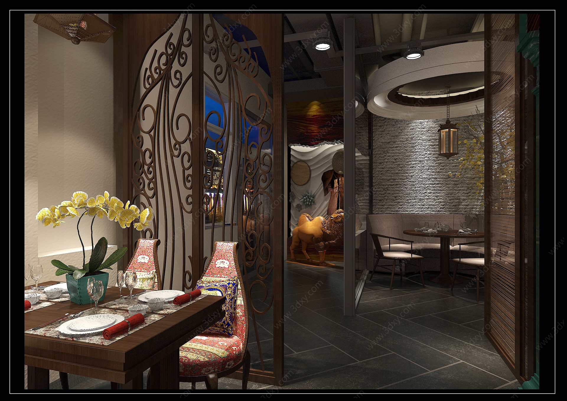 新疆异域风情主题餐厅3D模型