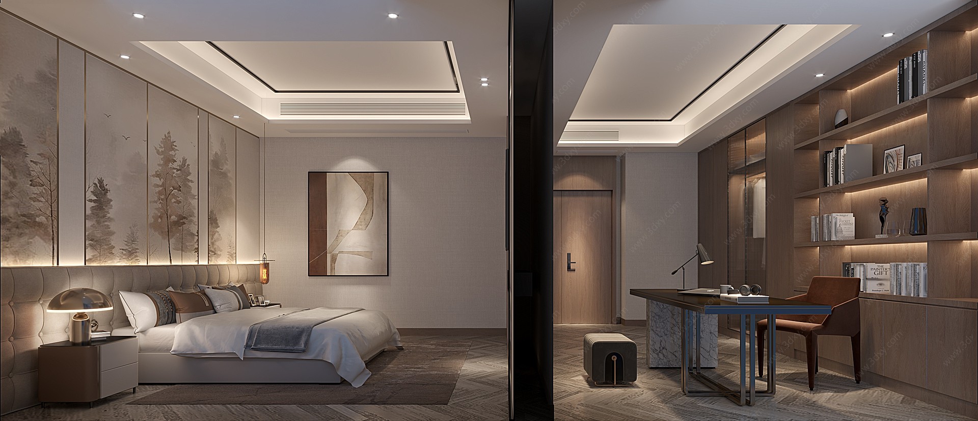 新中式卧室中式卧室3D模型