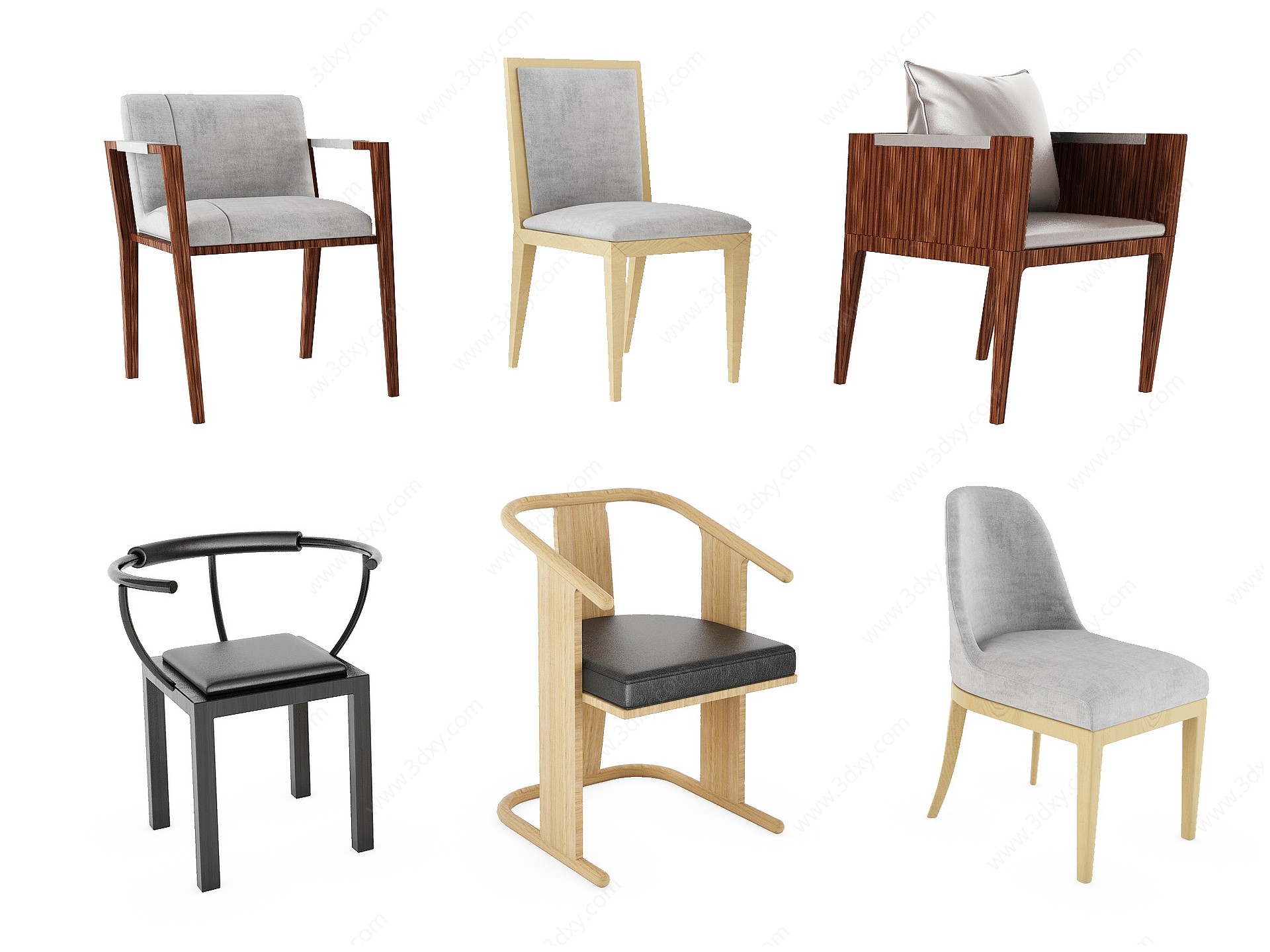 新中式现代餐椅3D模型