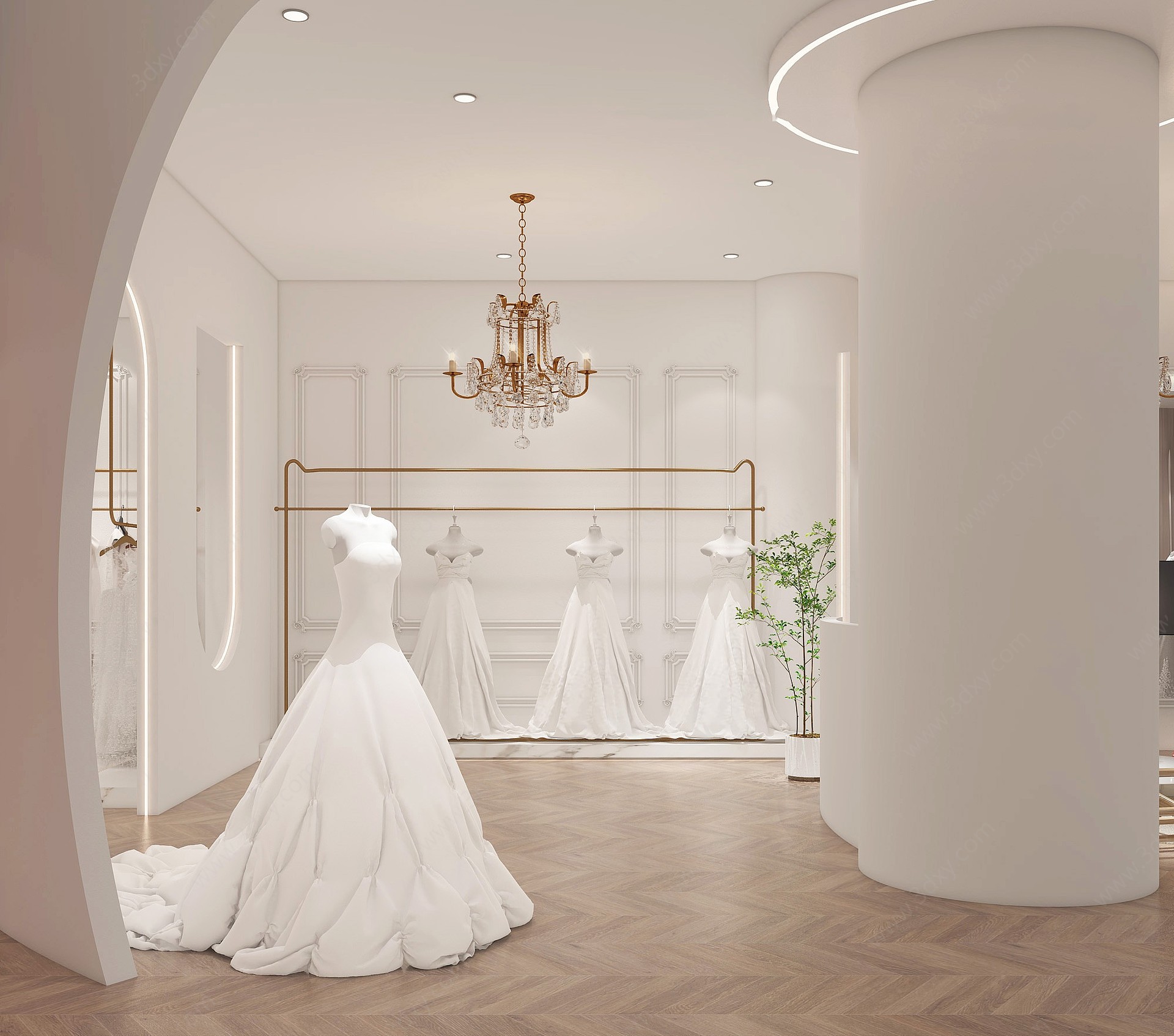 现代婚纱店3D模型