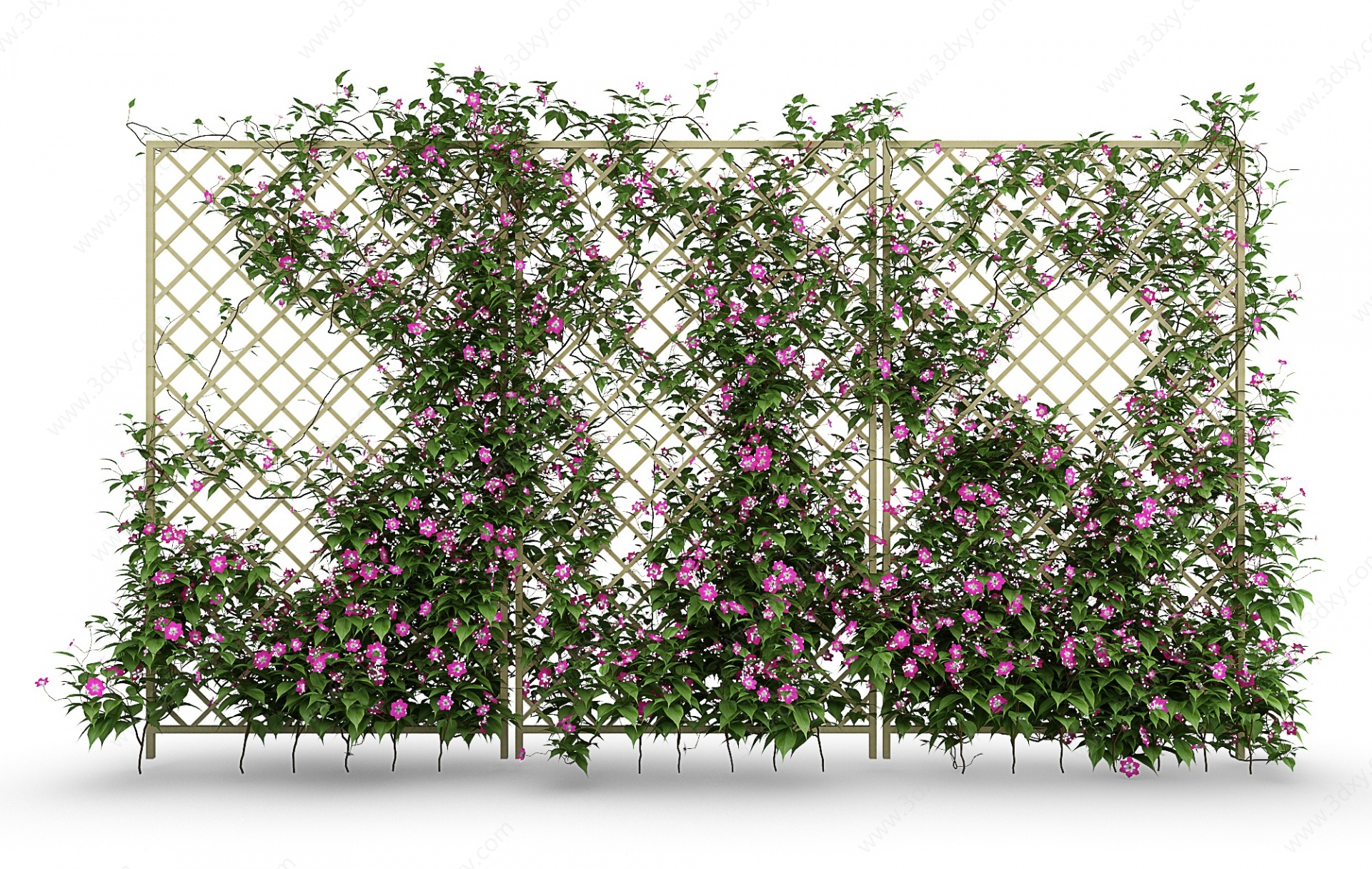 爬山虎藤蔓植物栅栏院墙3D模型