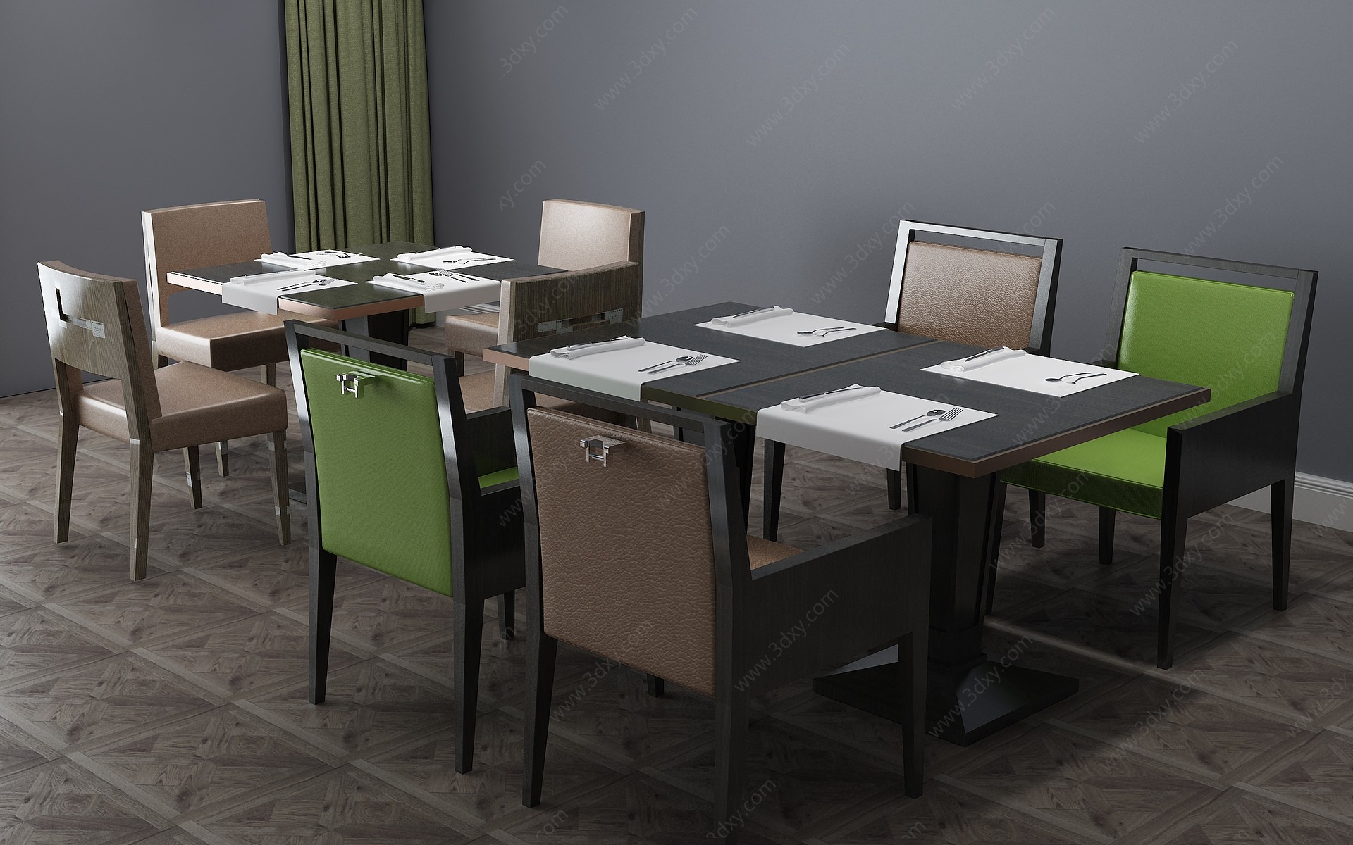 现代餐桌餐桌椅饭桌咖啡桌3D模型