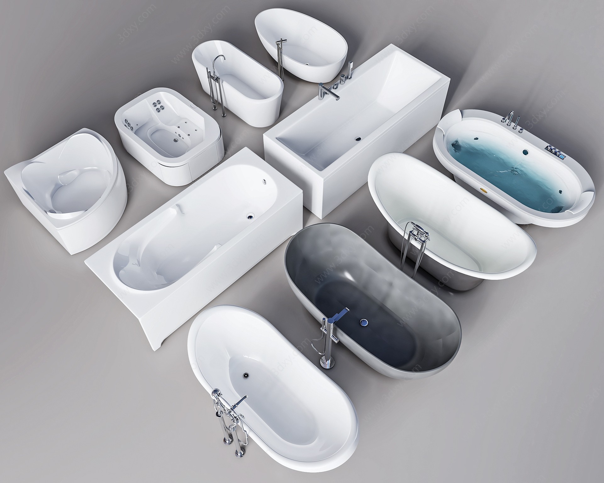 现代浴缸浴盆3D模型