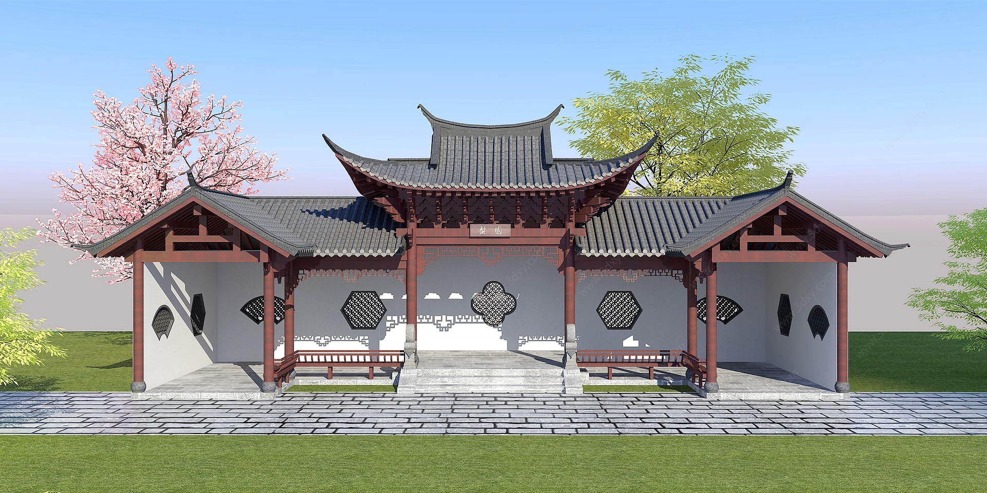 凉亭中式景观古建亭子3D模型