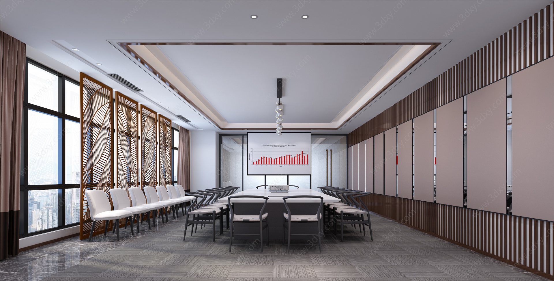 新中式会议室3D模型