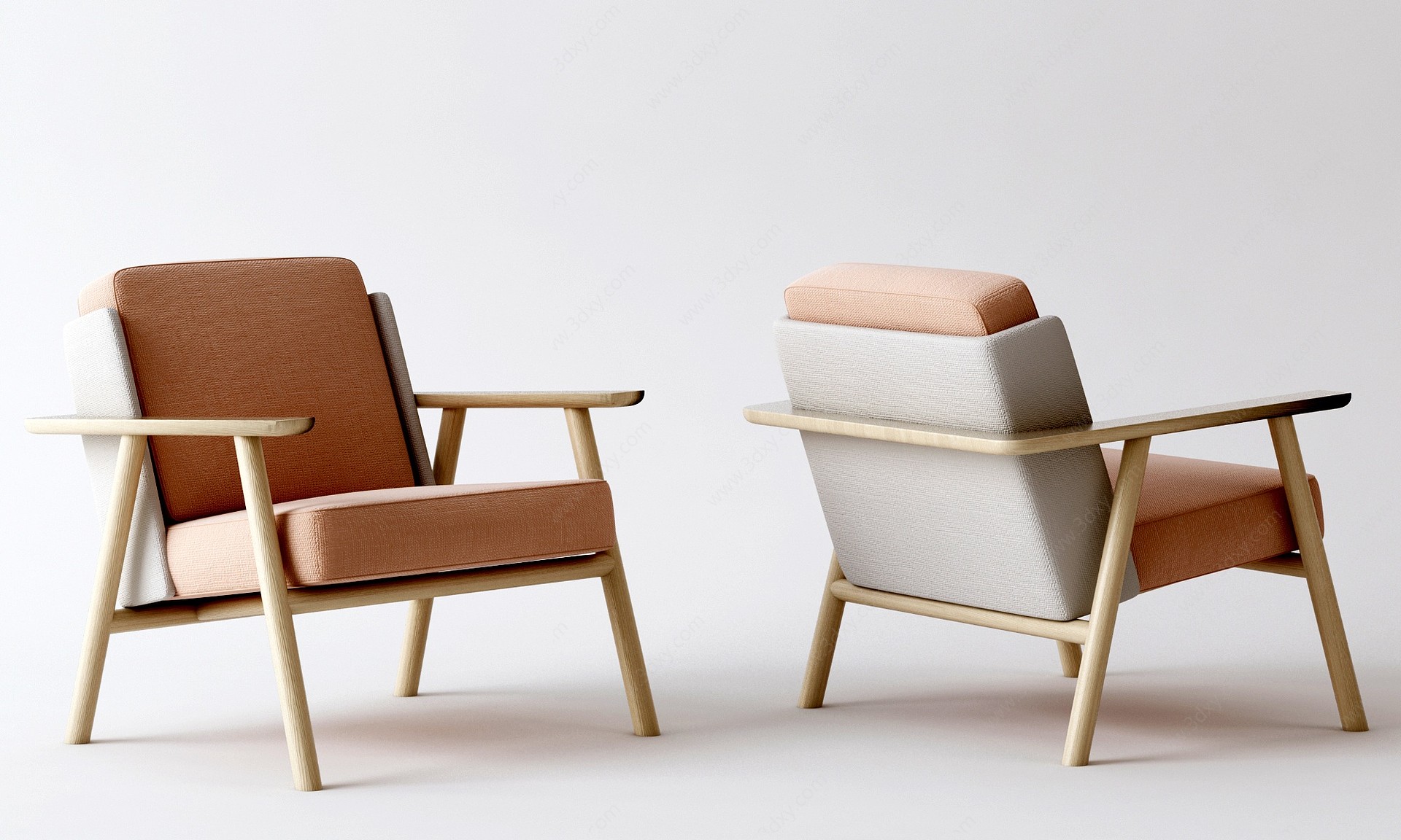 北欧休闲椅休闲沙发单椅3D模型