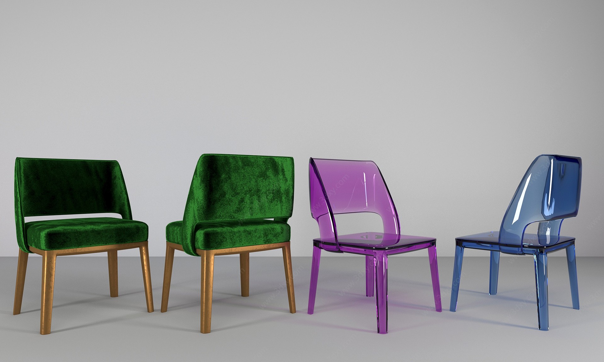 现代单椅餐椅椅子3D模型