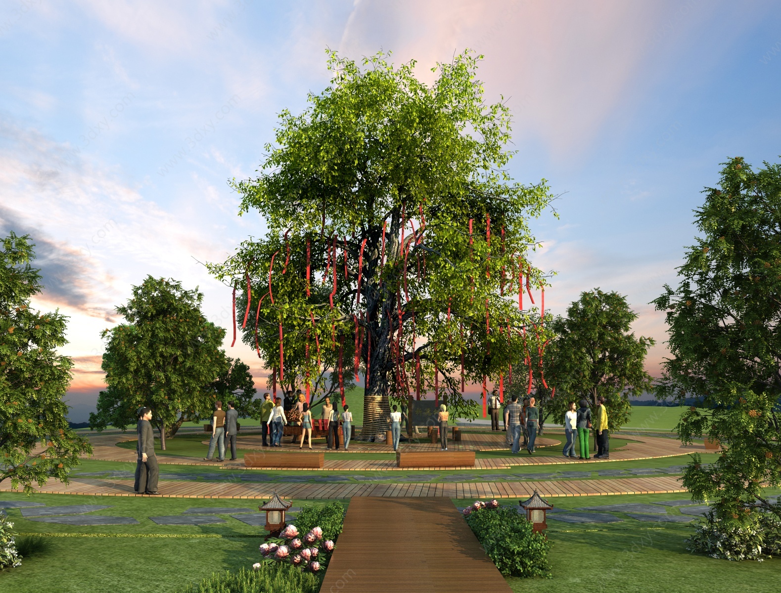 许愿树祈愿树古树3D模型
