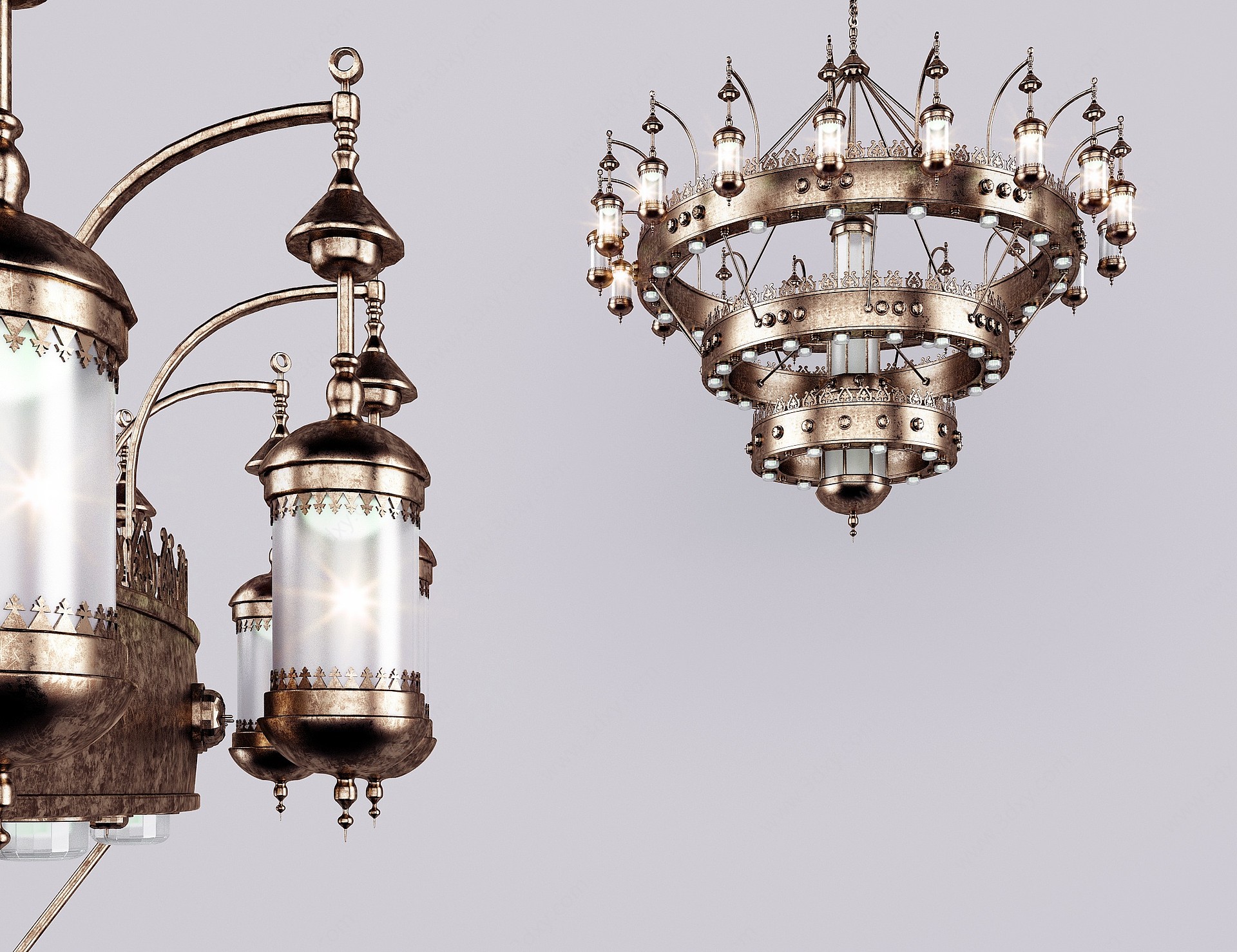 欧式古典灯具吊灯3D模型