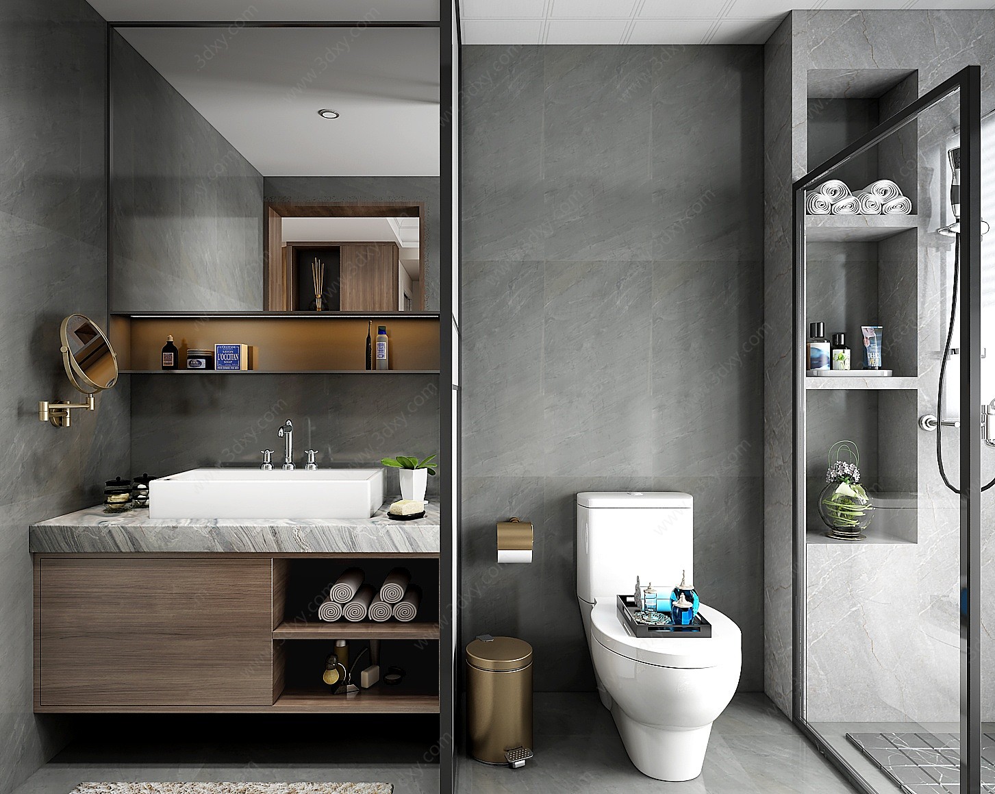 现代卫生间浴室柜3D模型