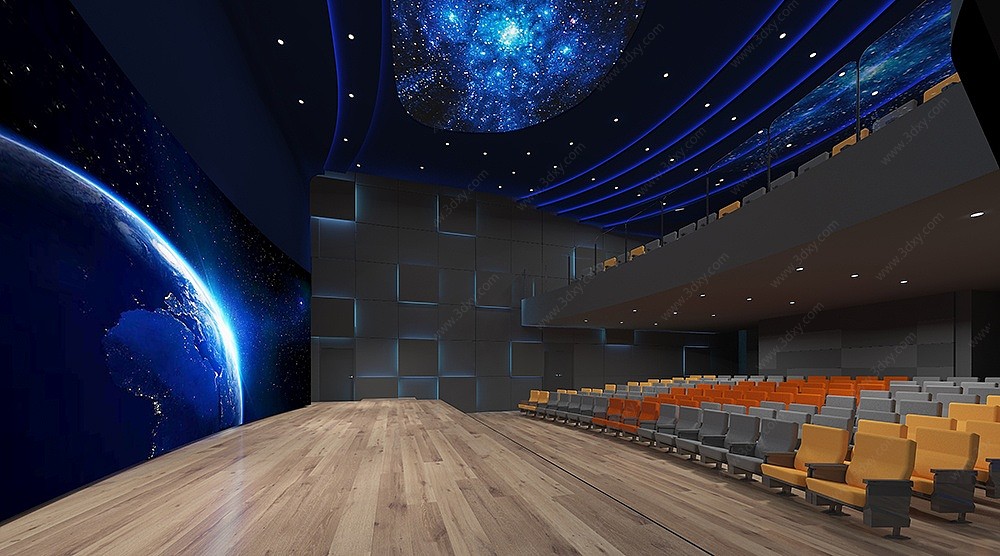 现代电影院观景厅3D模型